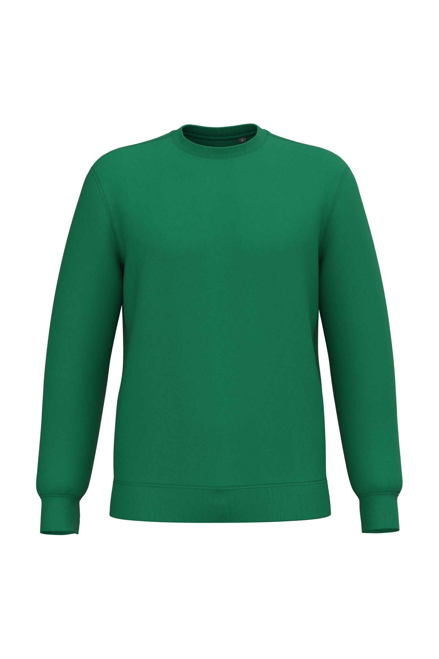 Sweatshirt decote redondo reciclada unissexo - Verde kelly