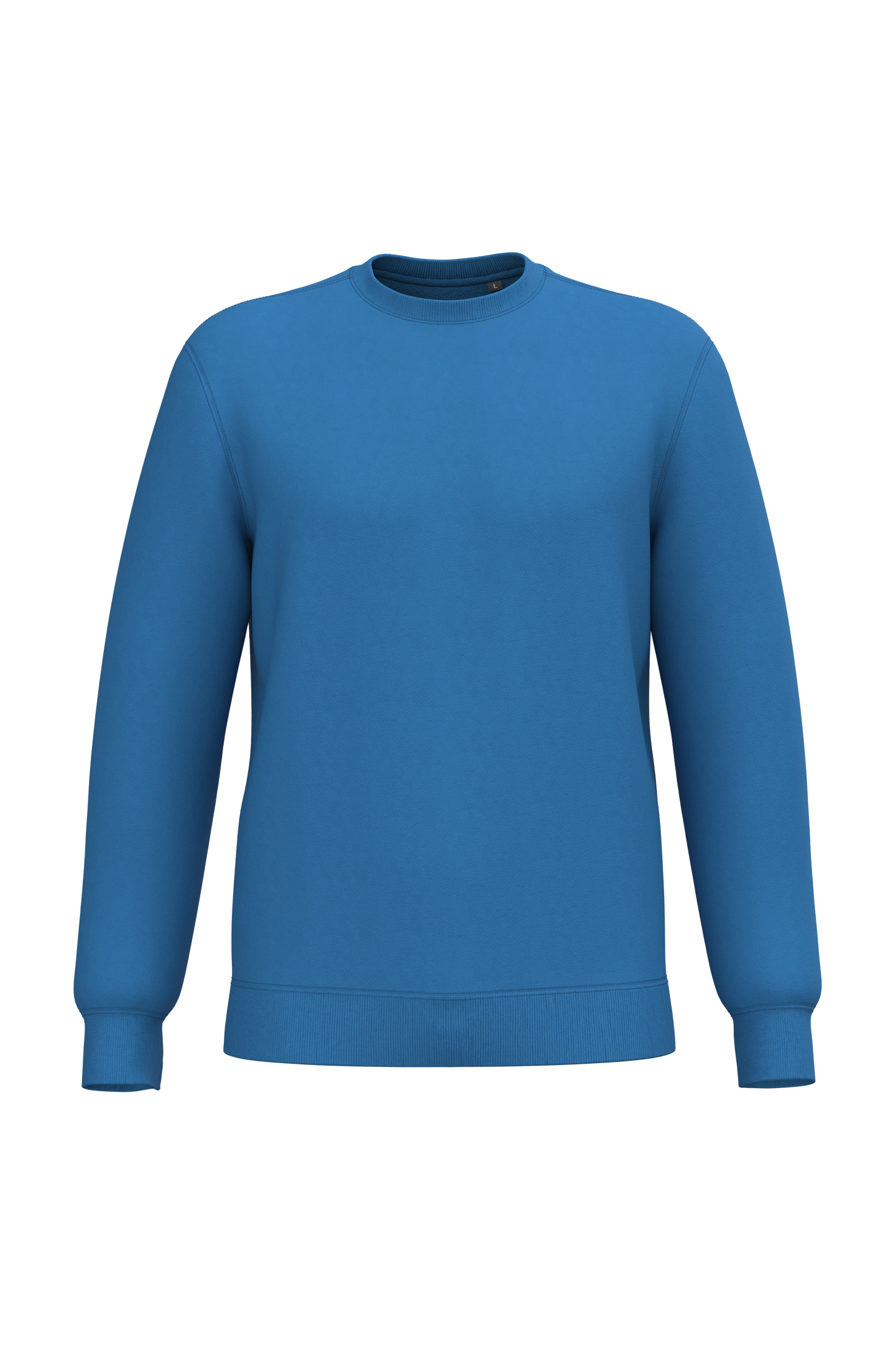 Sweatshirt decote redondo reciclada unissexo - Azul azul royal claro
