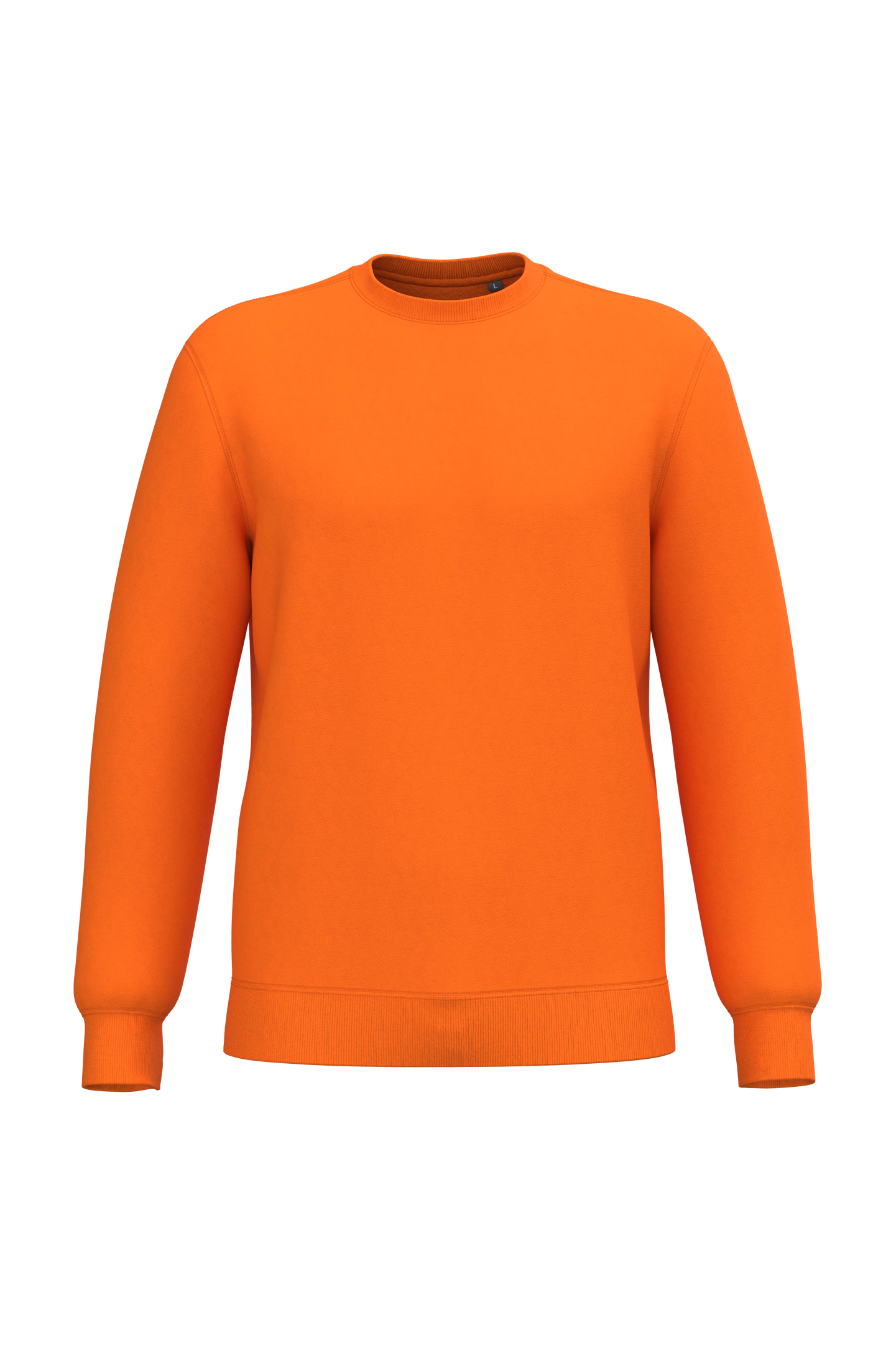 Sweatshirt decote redondo reciclada unissexo - Laranja