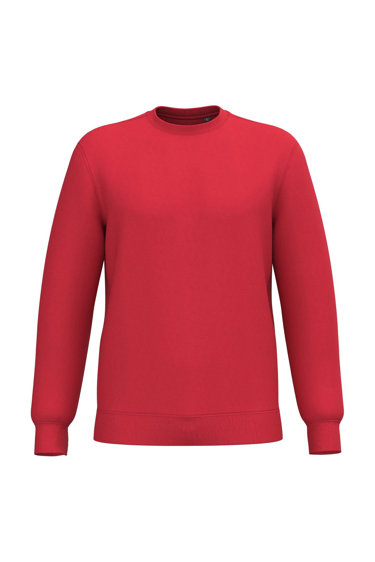 Sweatshirt decote redondo reciclada unissexo - Vermelho