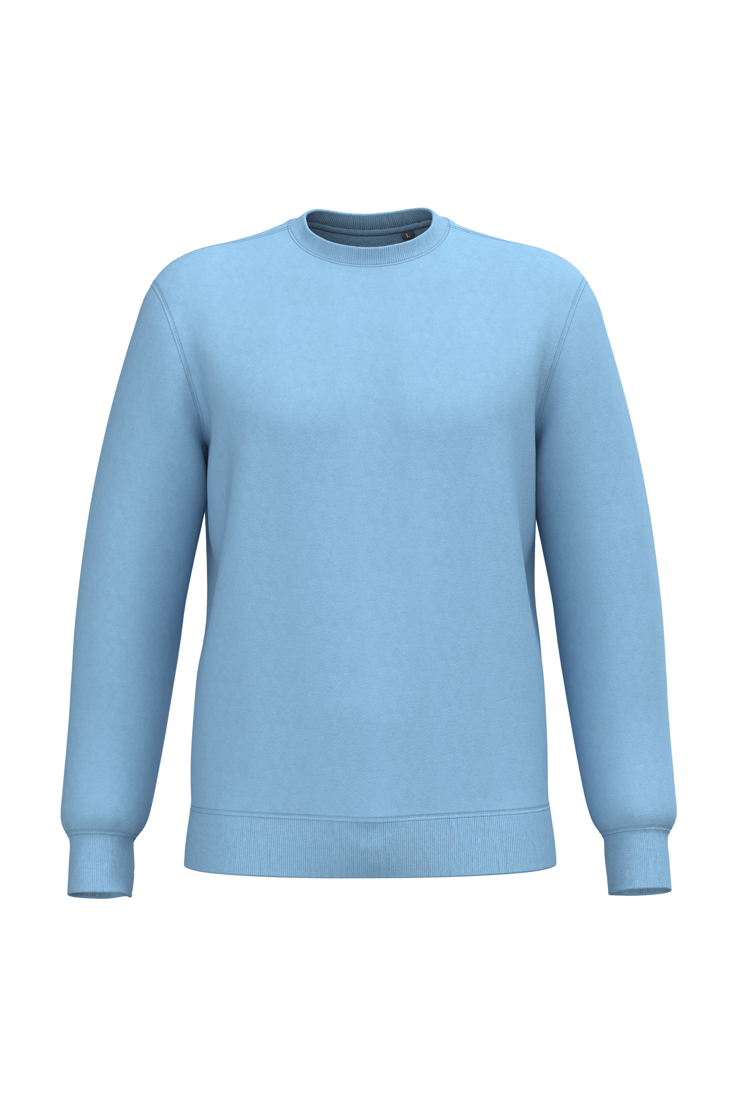 Sweatshirt decote redondo reciclada unissexo - Azul céu