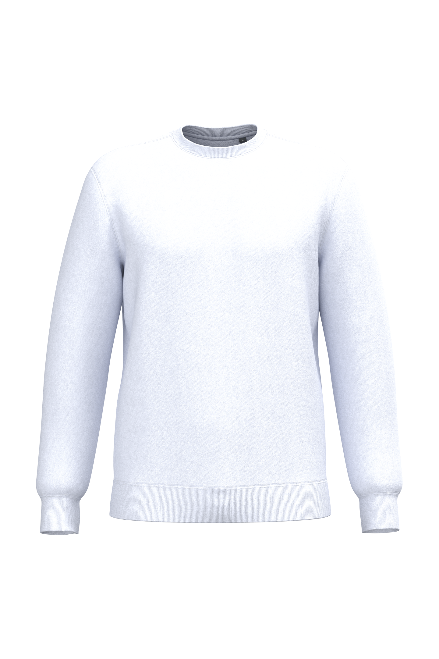 Sweatshirt decote redondo reciclada unissexo - Branco