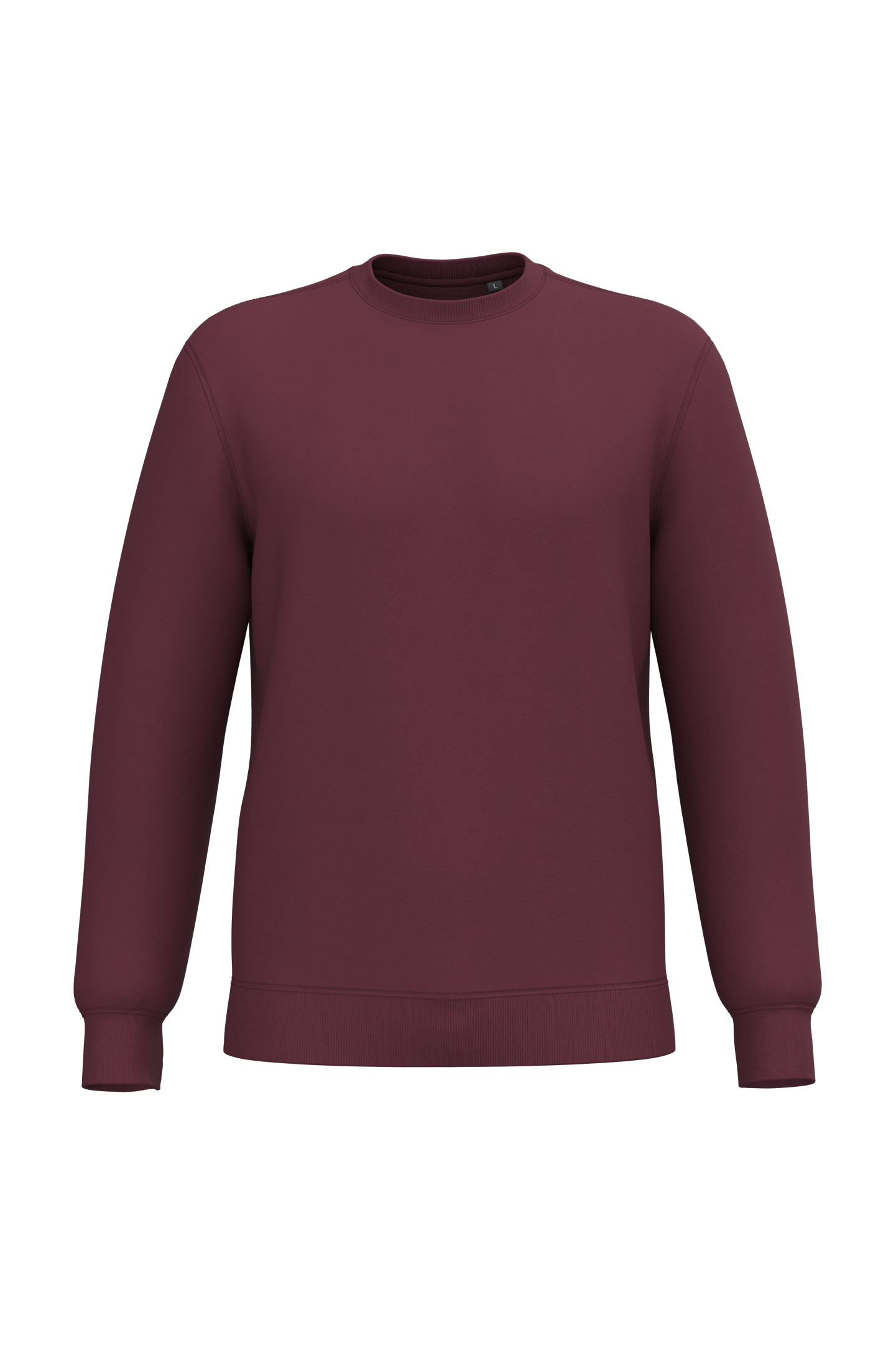 Sweatshirt decote redondo reciclada unissexo - Vinho