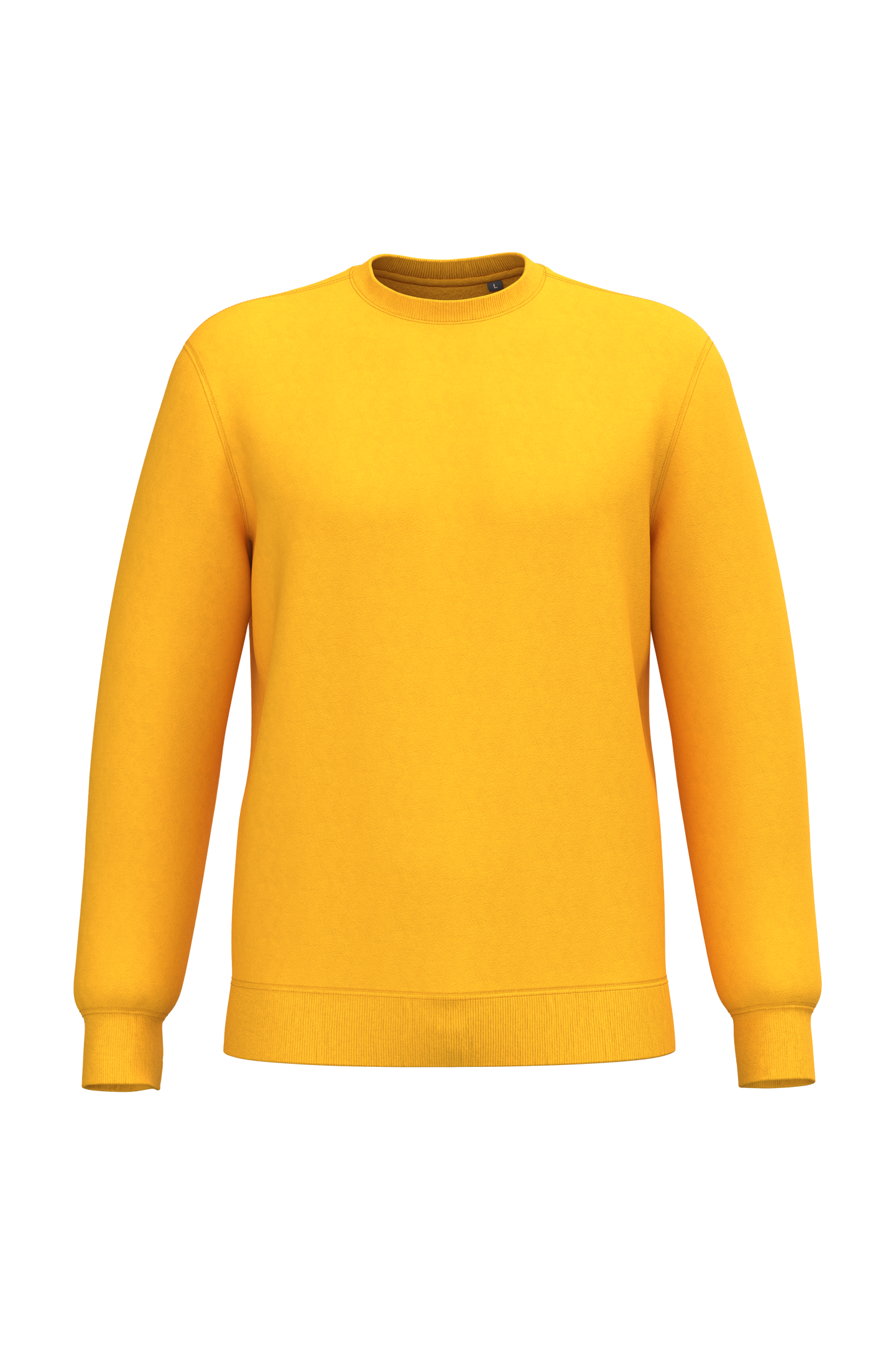Sweatshirt decote redondo reciclada unissexo - Amarelo