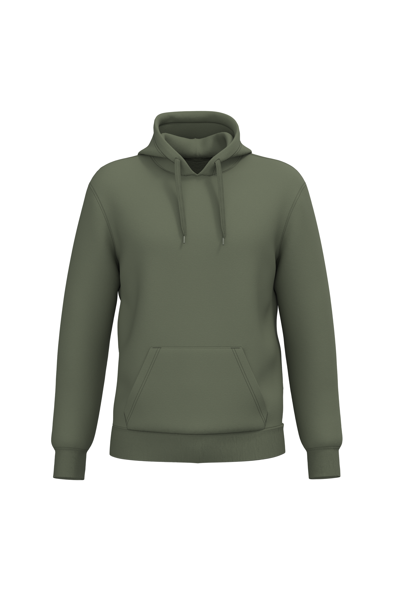 Sweatshirt reciclada com capuz unissexo - Verde alcaparra