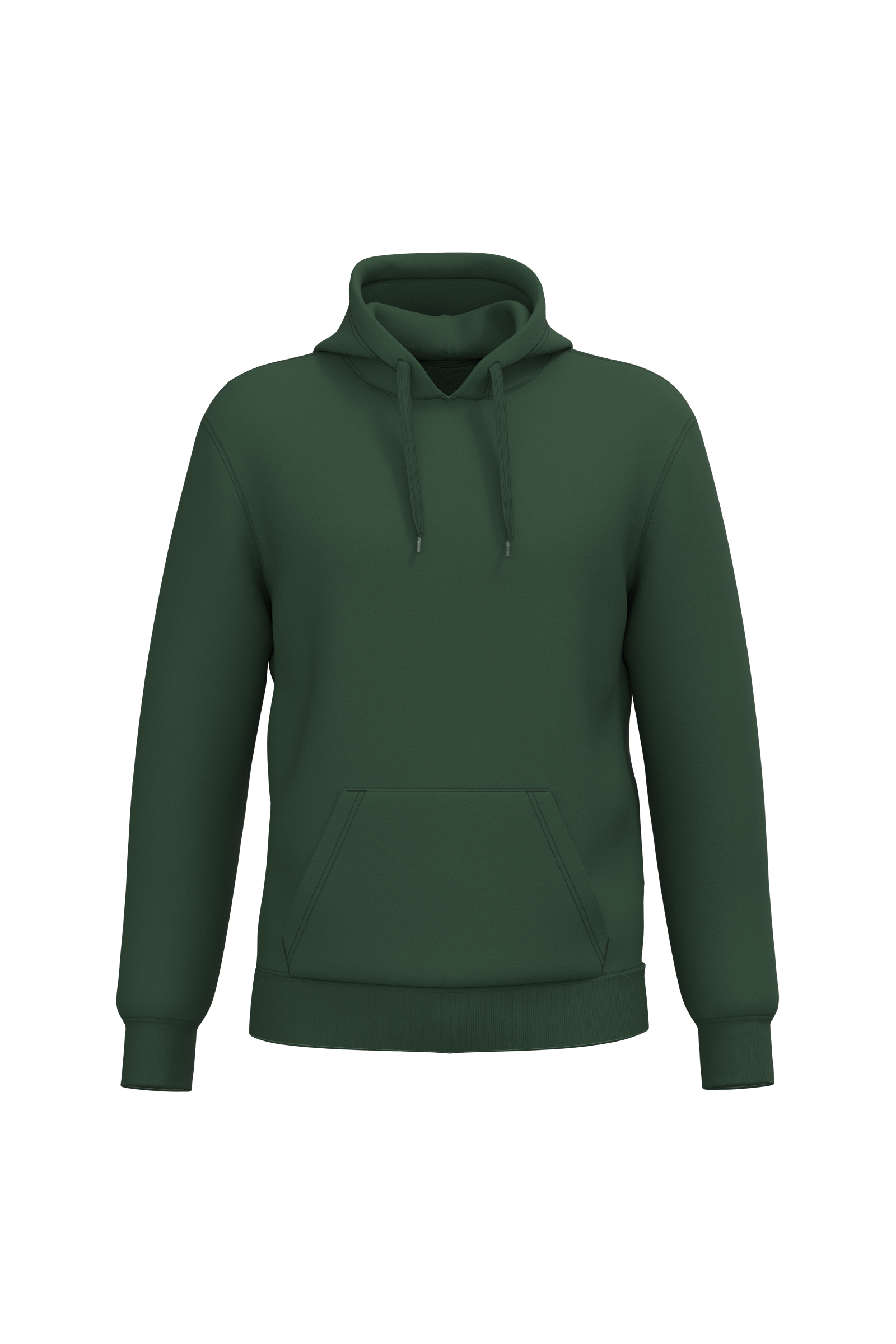 Sweatshirt reciclada com capuz unissexo - Verde floresta