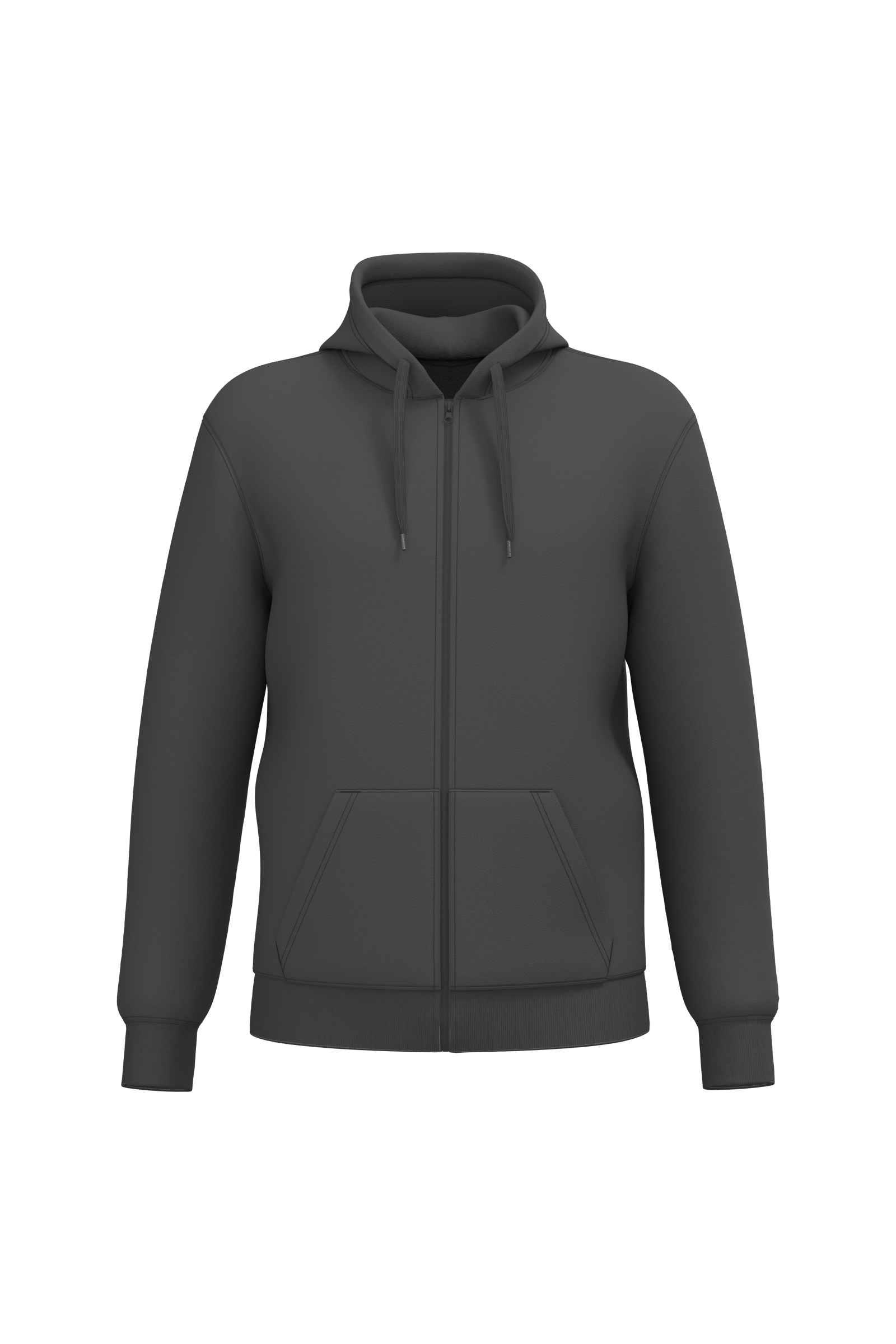 Sweatshirt reciclada com fecho e capuz unissexo - Cinzento escuro