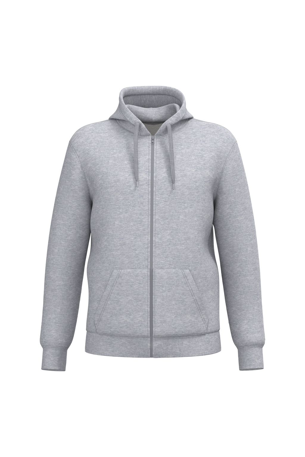 Sweatshirt reciclada com fecho e capuz unissexo - Cinzento oxford