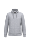 Sweatshirt reciclada com fecho e capuz unissexo - Cinzento oxford