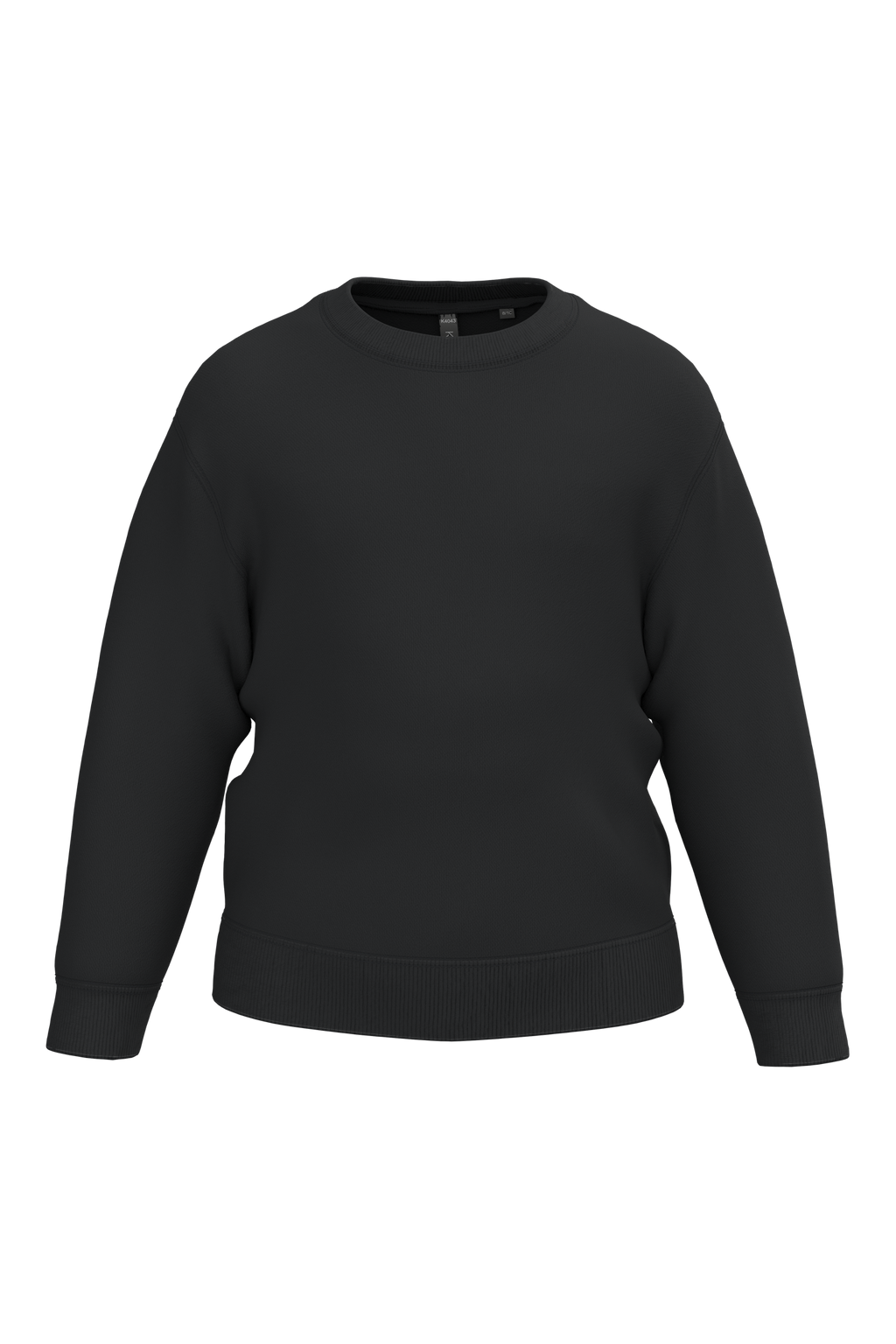 Sweatshirt reciclada decote redondo criança - Preto