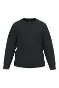 Sweatshirt reciclada decote redondo criança - Preto
