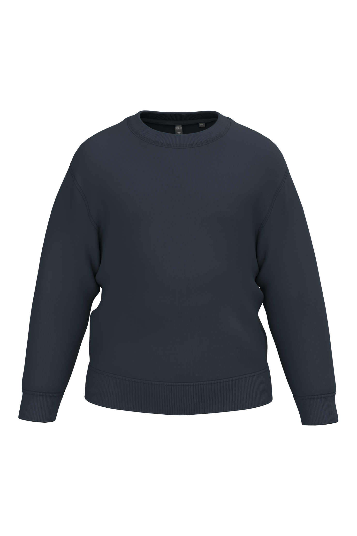 Sweatshirt reciclada decote redondo criança - Azul marinho