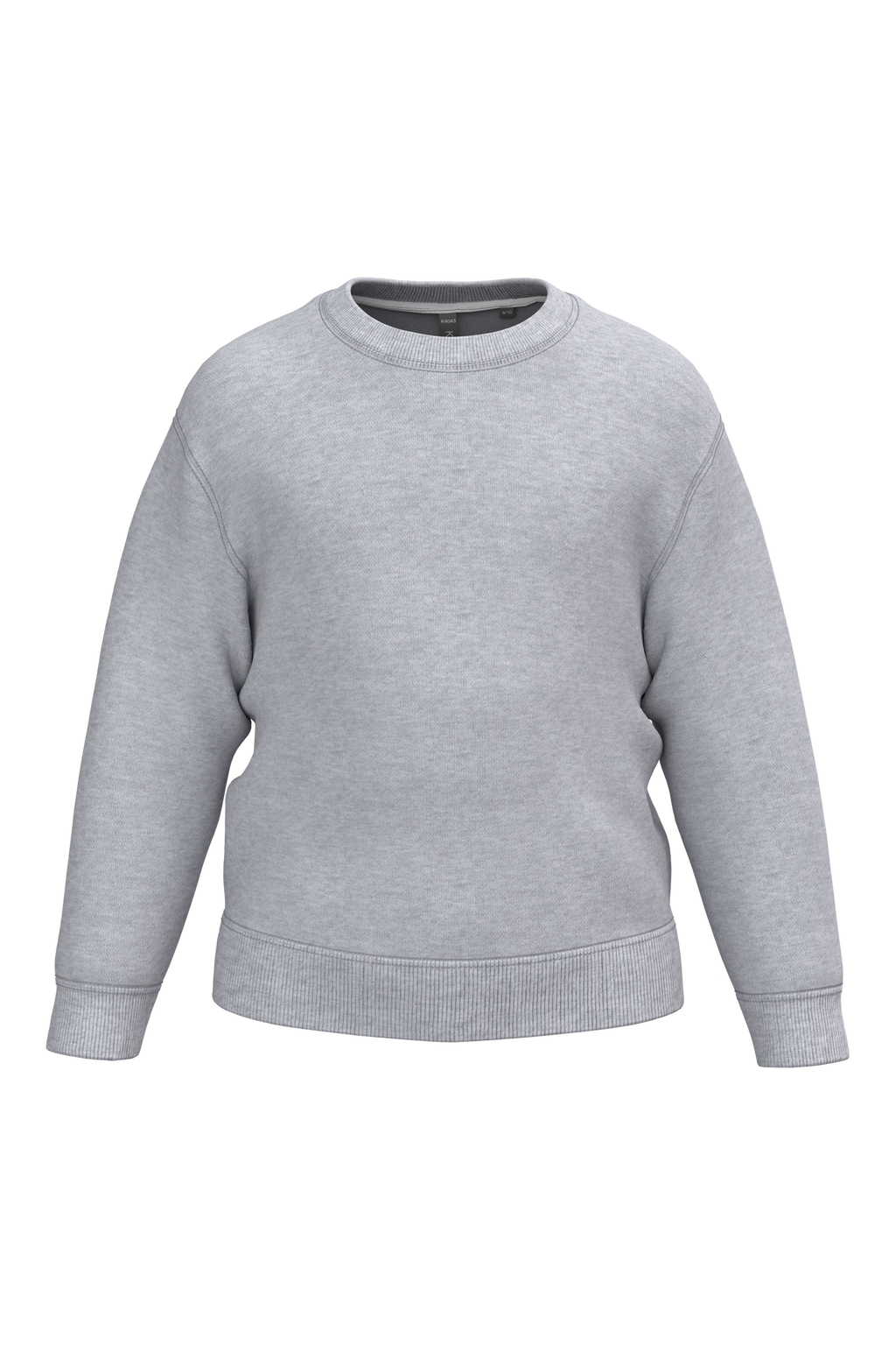Sweatshirt reciclada decote redondo criança - Cinzento oxford