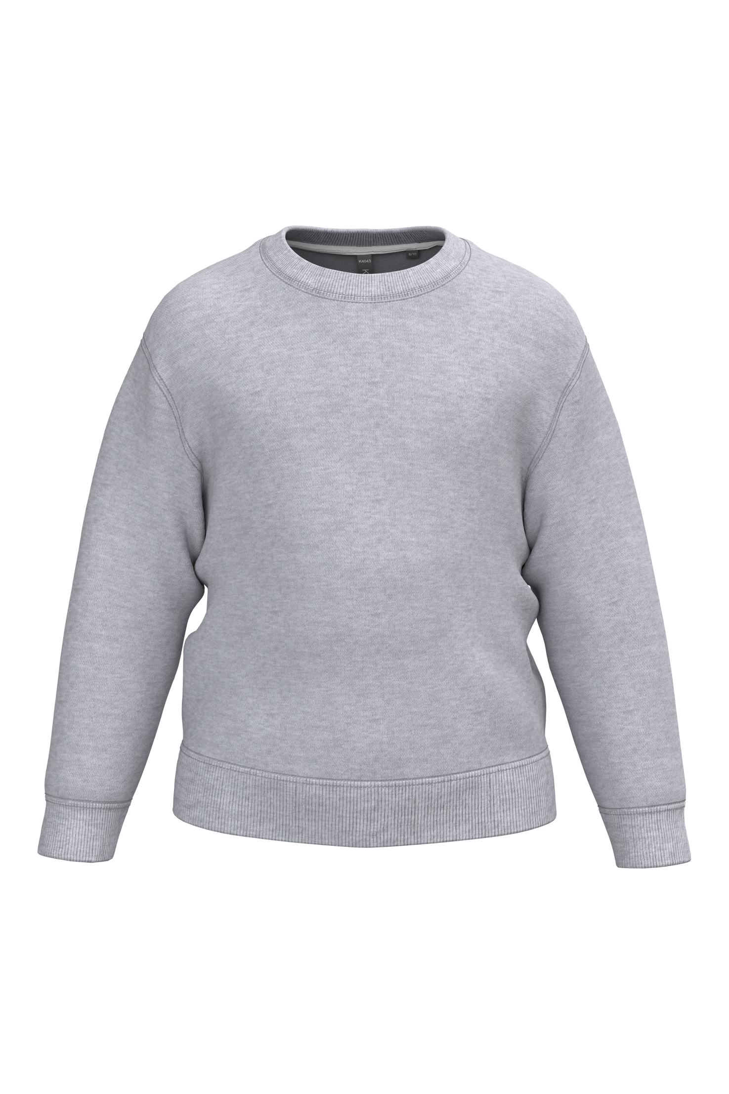 Sweatshirt reciclada decote redondo criança - Cinzento oxford