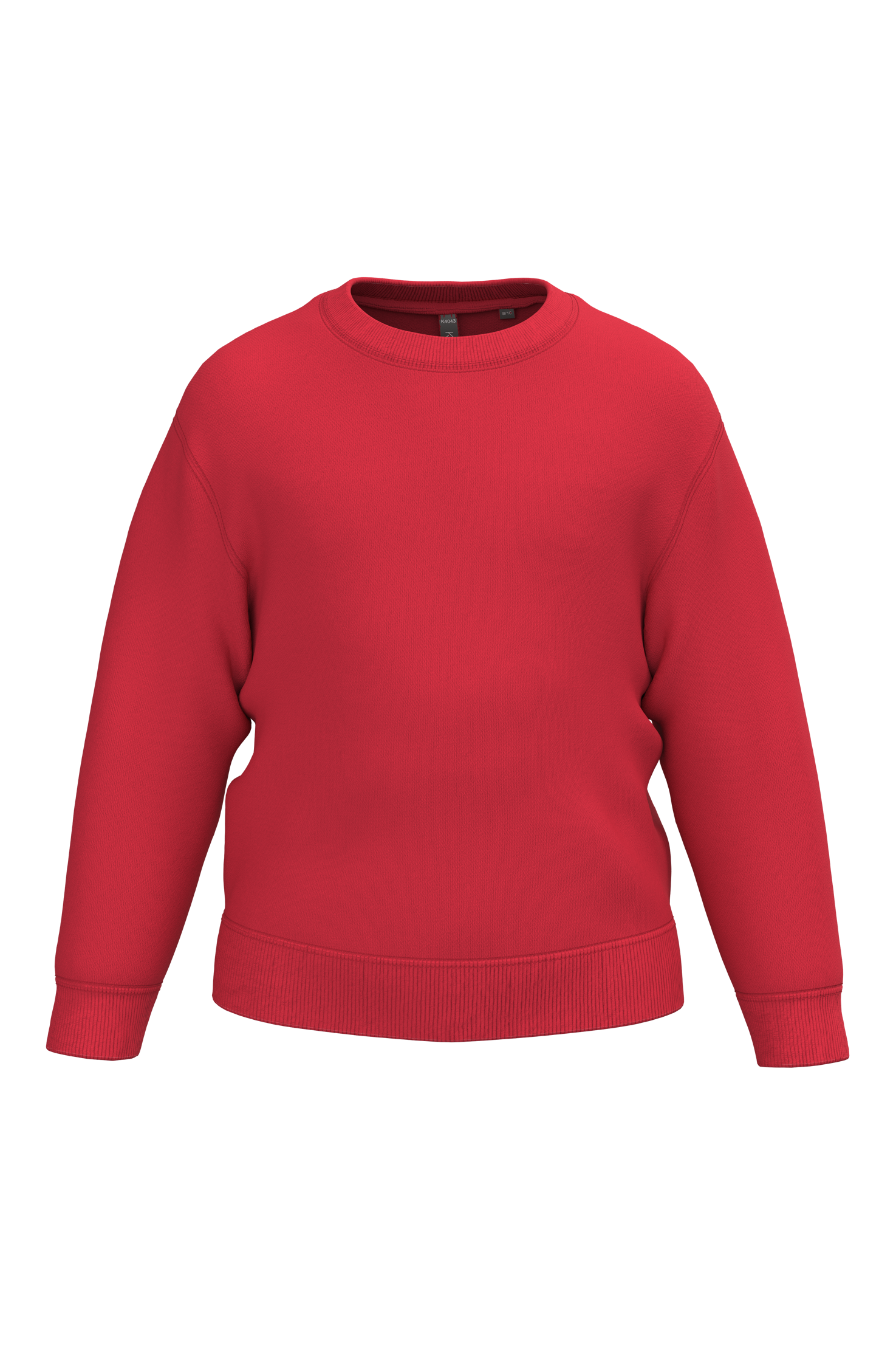 Sweatshirt reciclada decote redondo criança - Vermelho