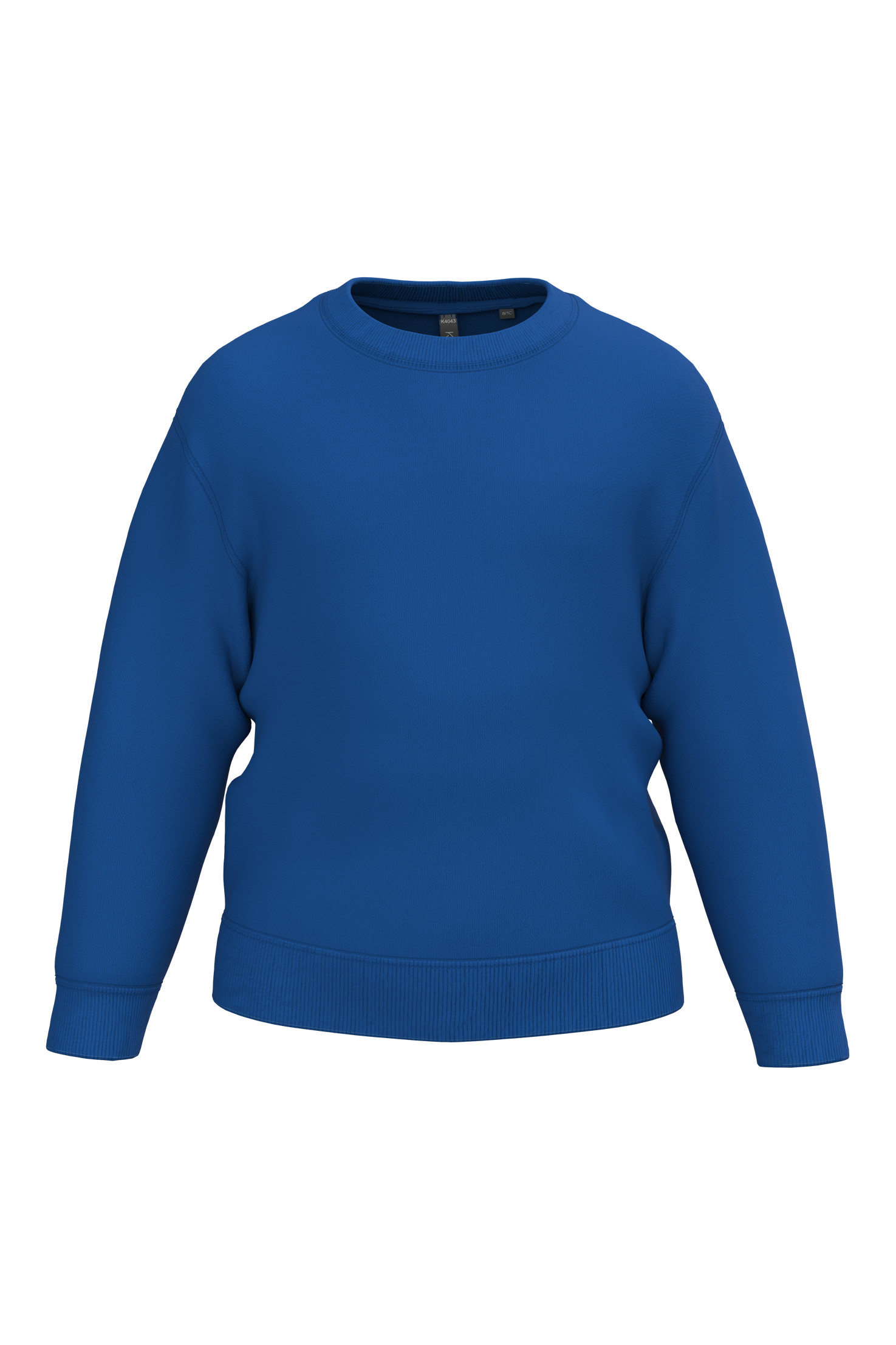 Sweatshirt reciclada decote redondo criança - Azul azul royal