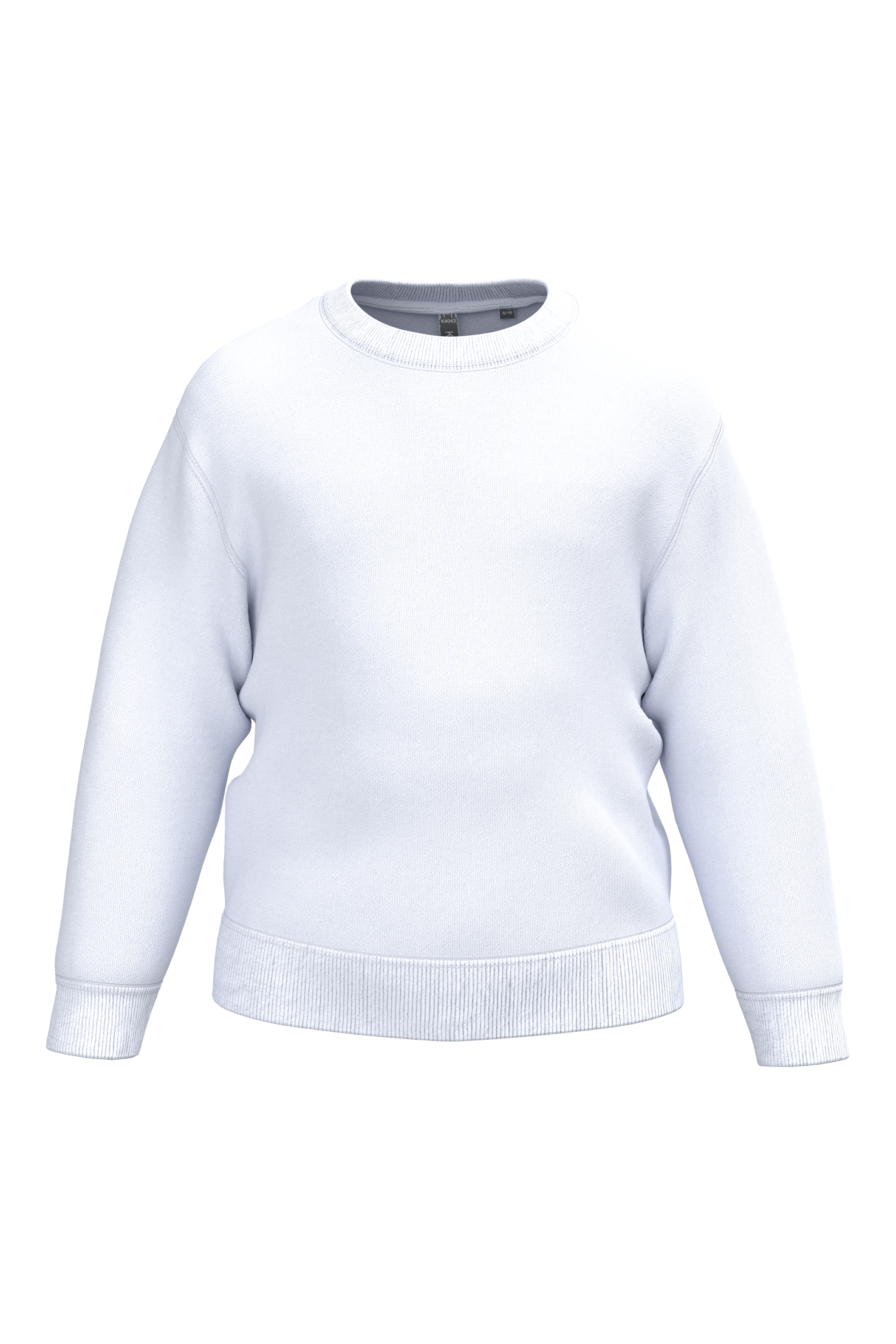 Sweatshirt reciclada decote redondo criança - Branco