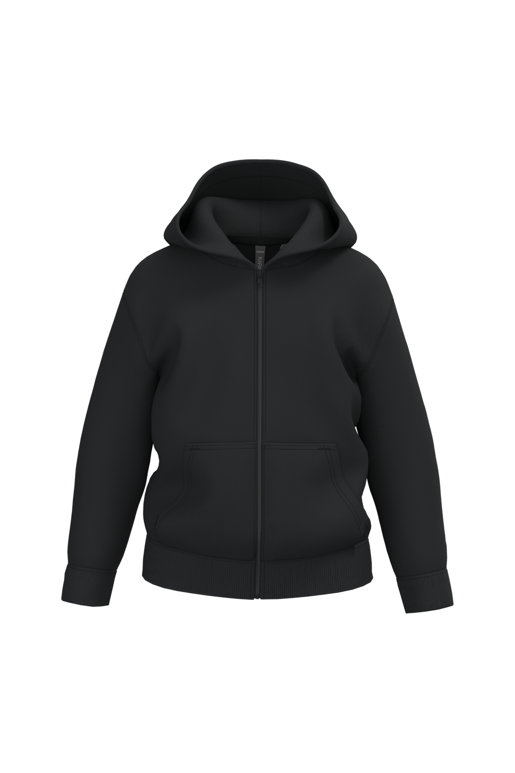 Sweatshirt reciclada com fecho e capuz criança - Preto