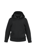 Sweatshirt reciclada com fecho e capuz criança - Preto