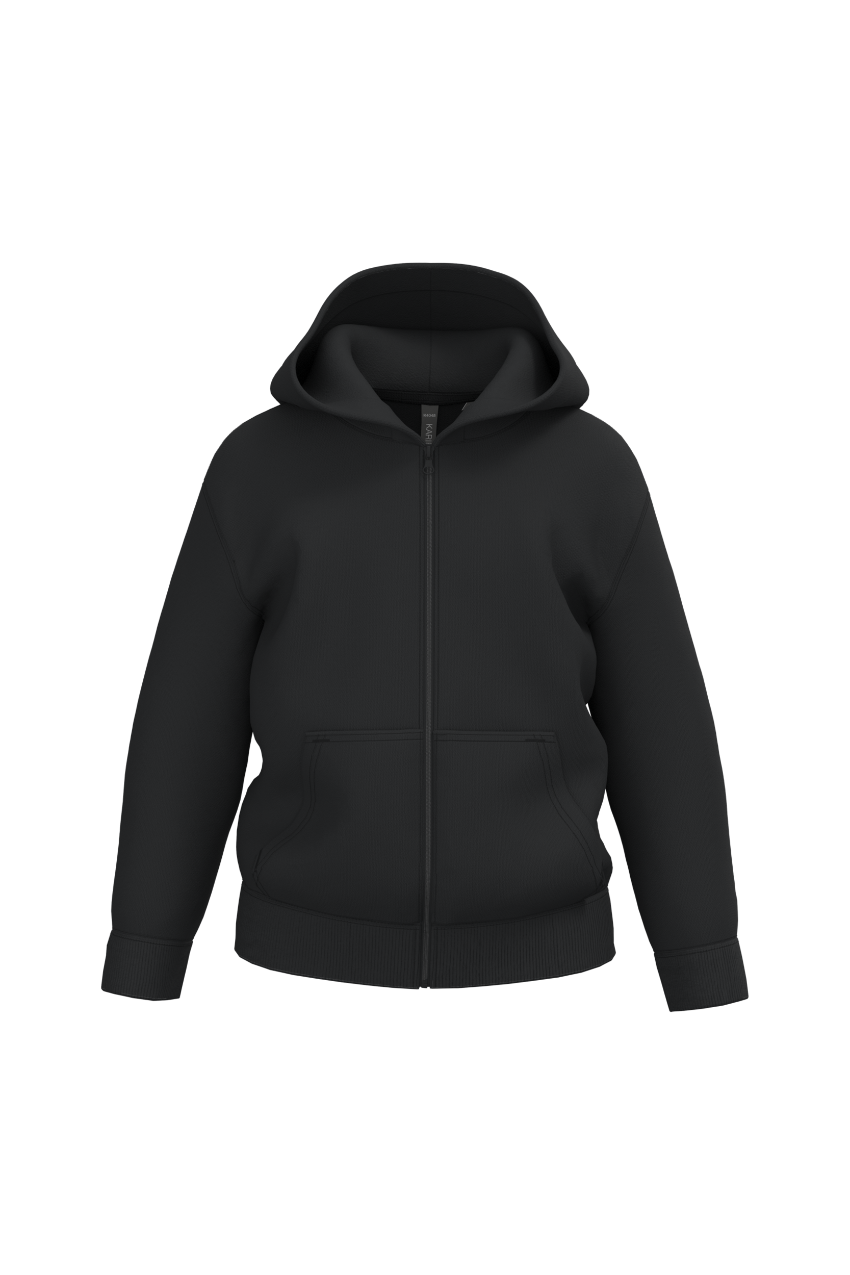 Sweatshirt reciclada com fecho e capuz criança - Preto