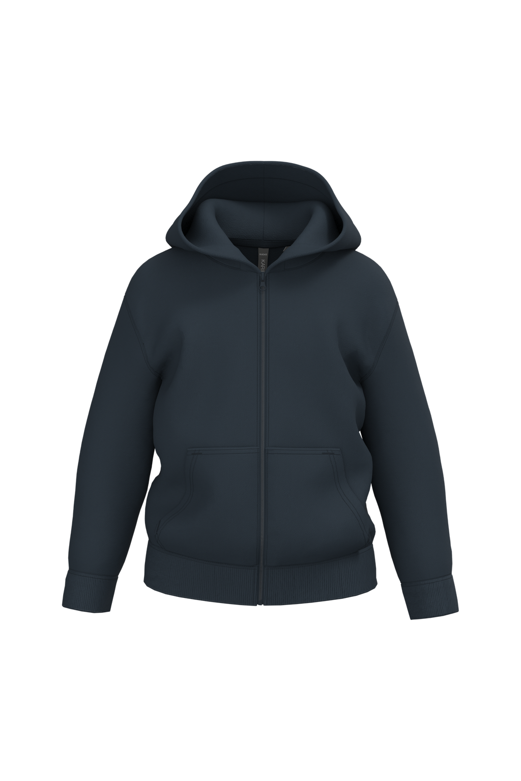 Sweatshirt reciclada com fecho e capuz criança - Azul marinho