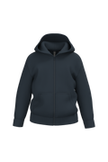 Sweatshirt reciclada com fecho e capuz criança - Azul marinho