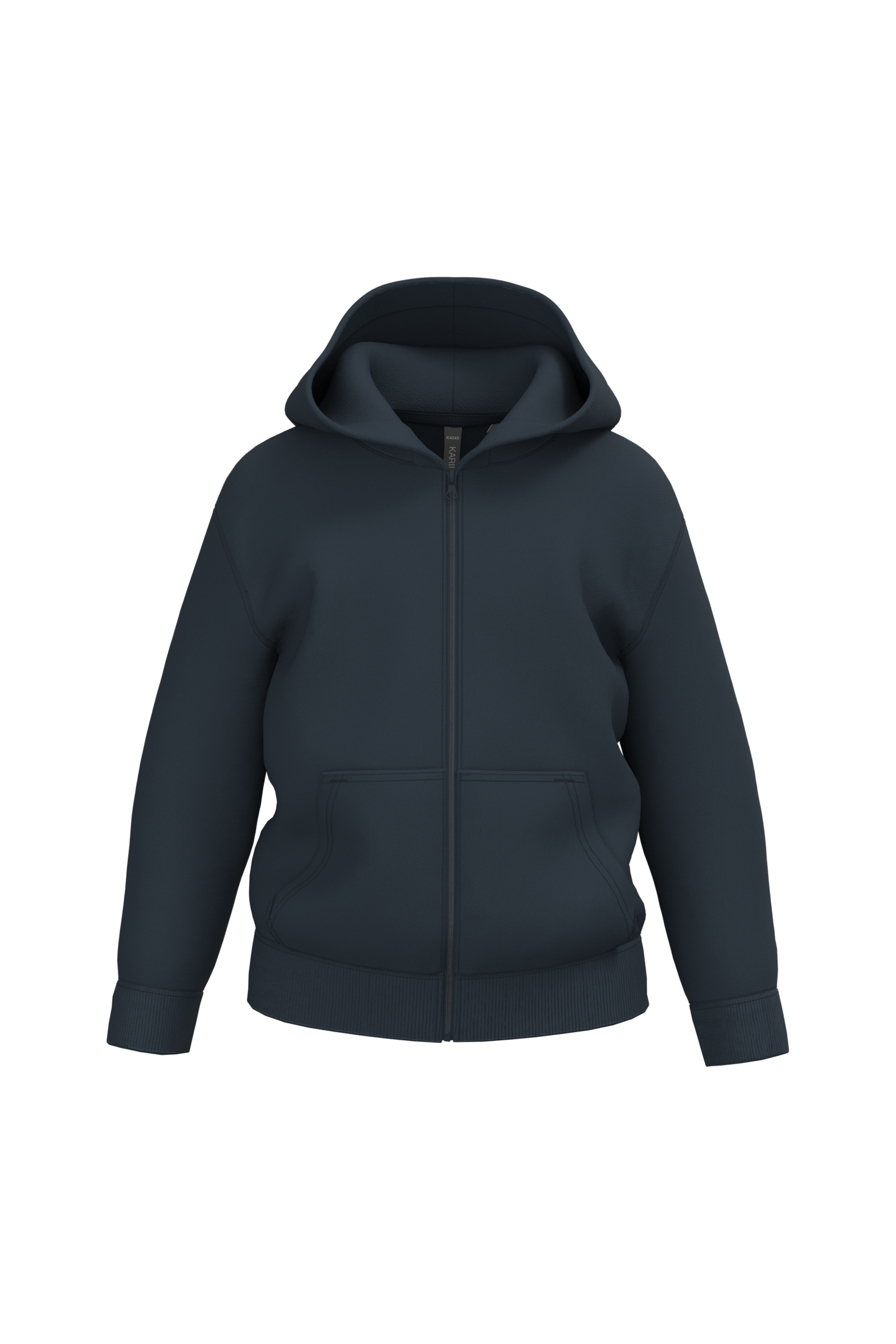 Sweatshirt reciclada com fecho e capuz criança - Azul marinho