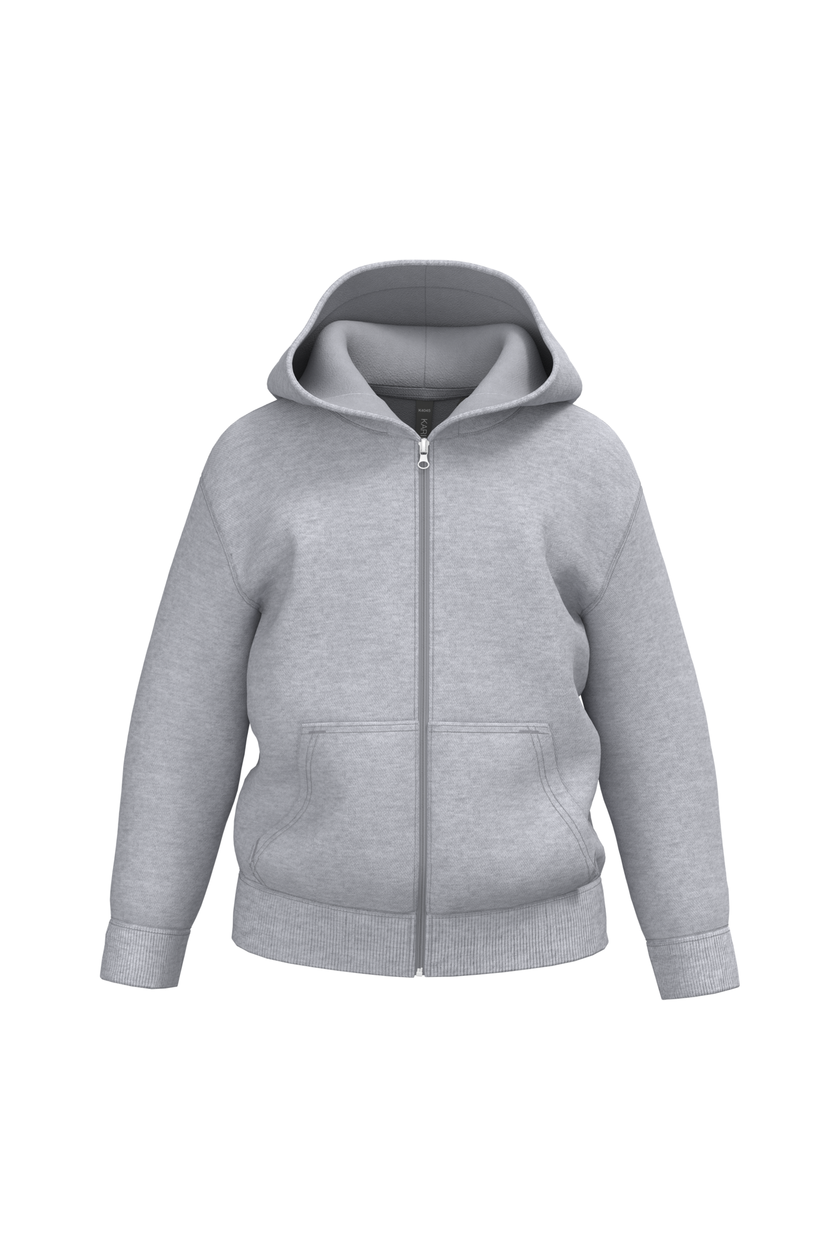 Sweatshirt reciclada com fecho e capuz criança - Cinzento oxford