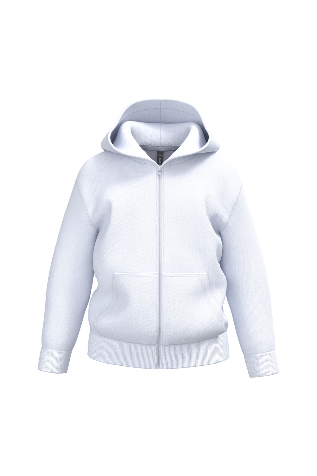 Sweatshirt reciclada com fecho e capuz criança - Branco