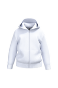 Sweatshirt reciclada com fecho e capuz criança - Branco