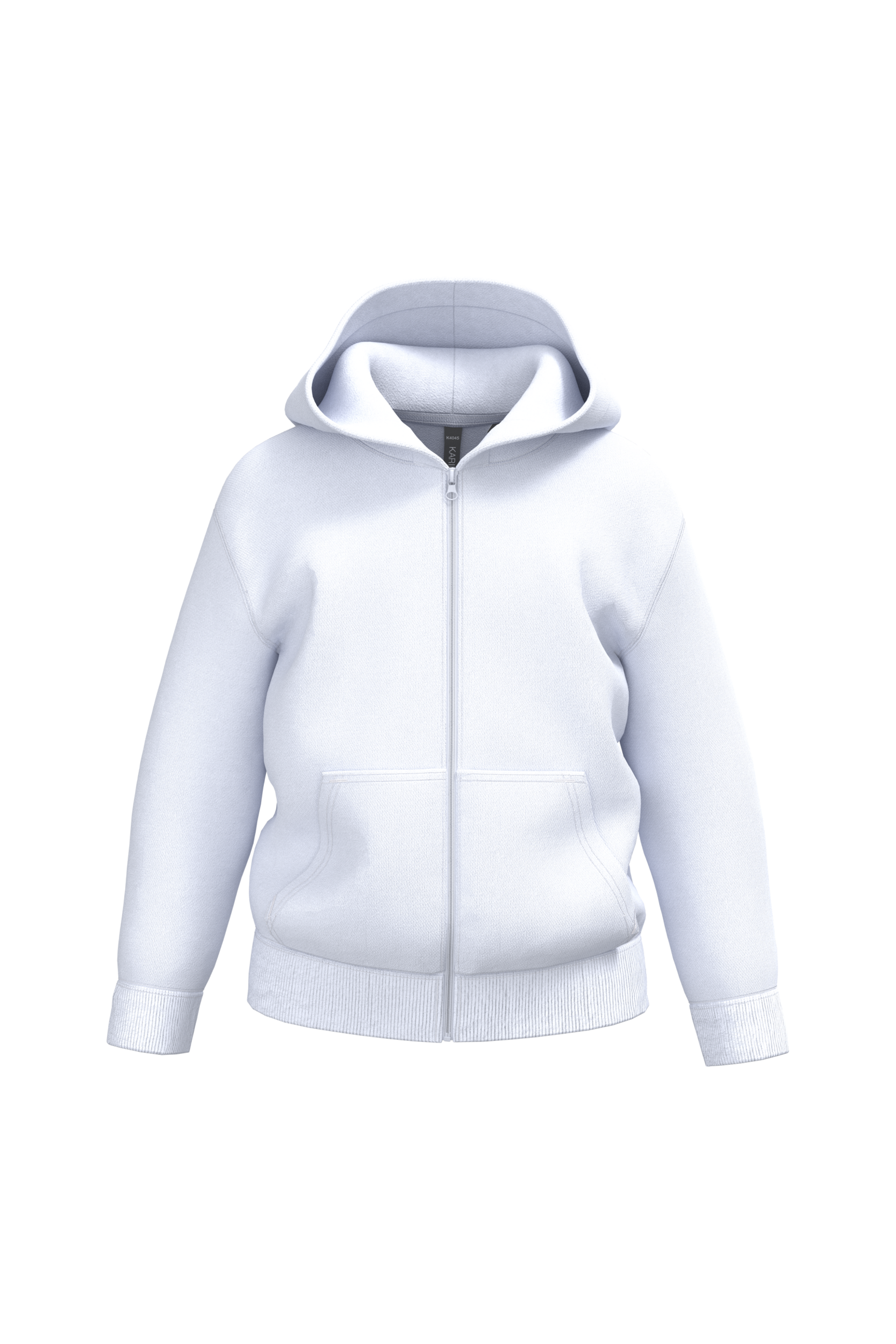 Sweatshirt reciclada com fecho e capuz criança - Branco