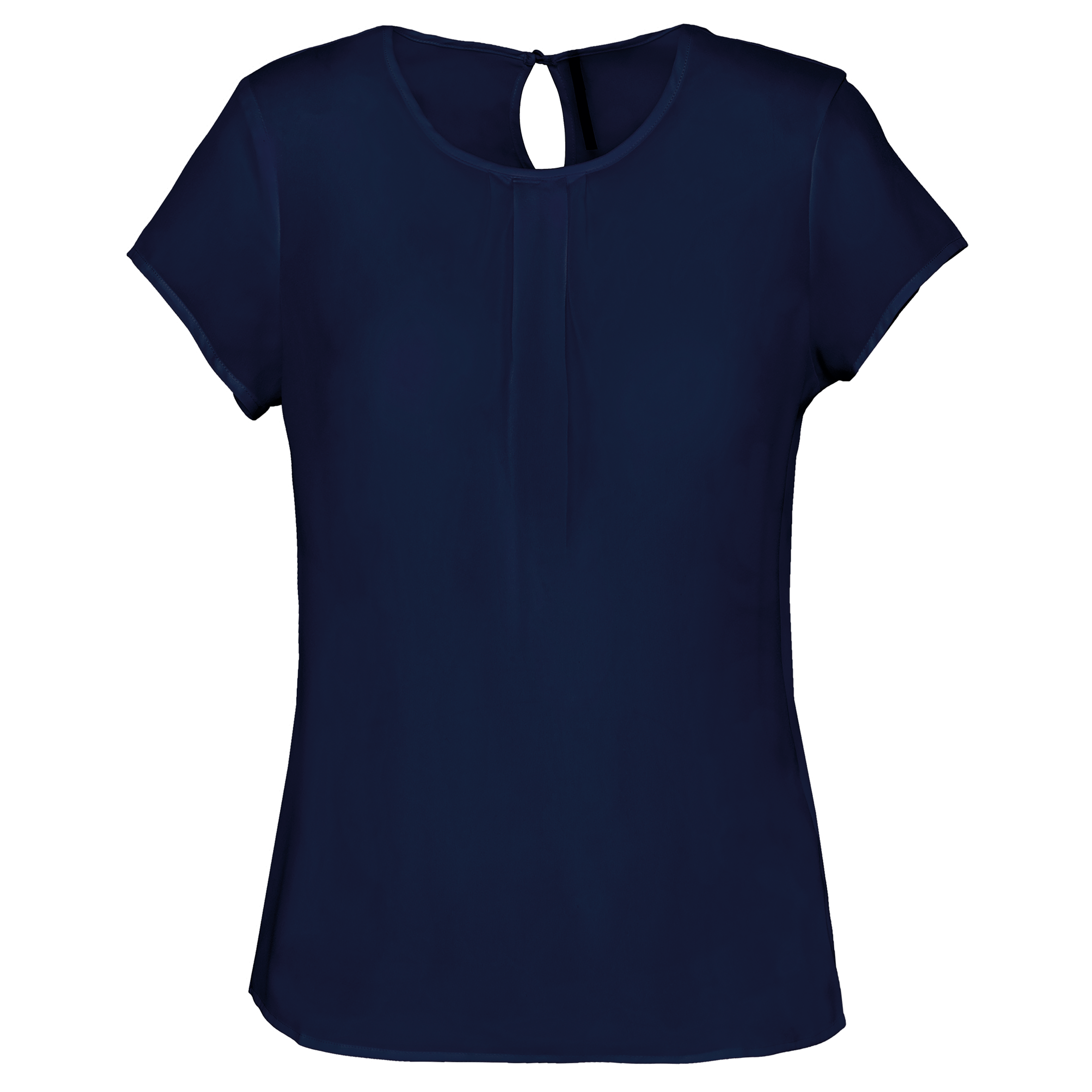 Blusa de senhora em crepe de manga curta - Azul oceano