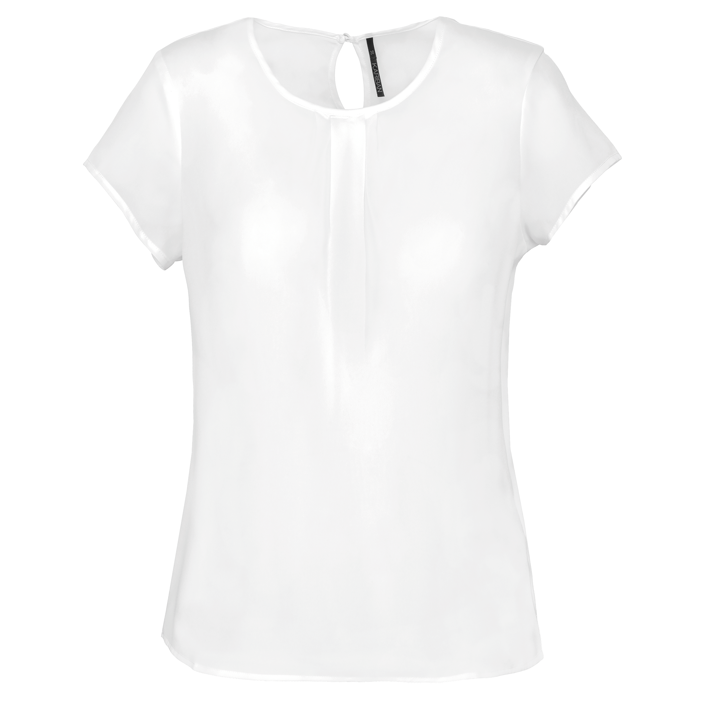 Blusa de senhora em crepe de manga curta - Branco cru