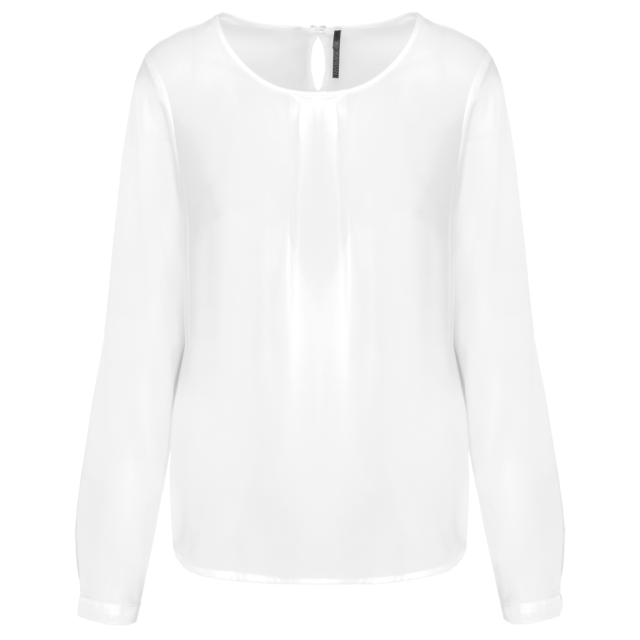 Blusa de senhora em crepe de manga comprida - Branco cru