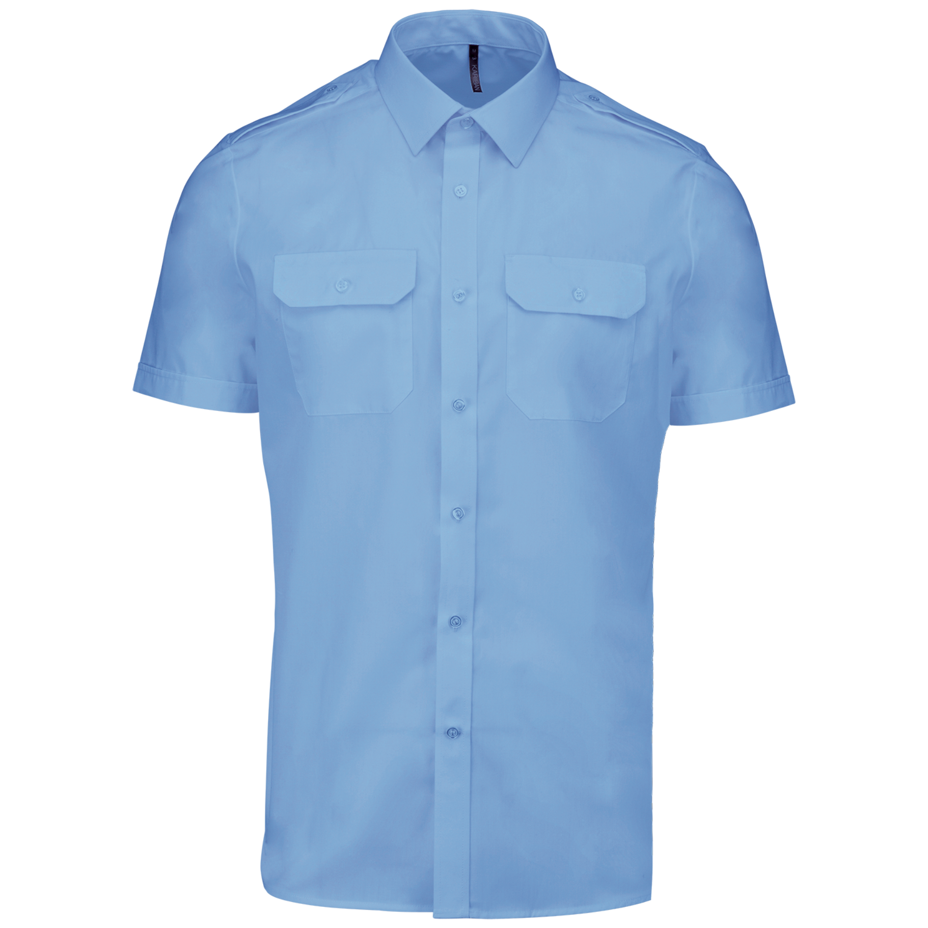 Camisa piloto de homem de manga curta - Azul céu