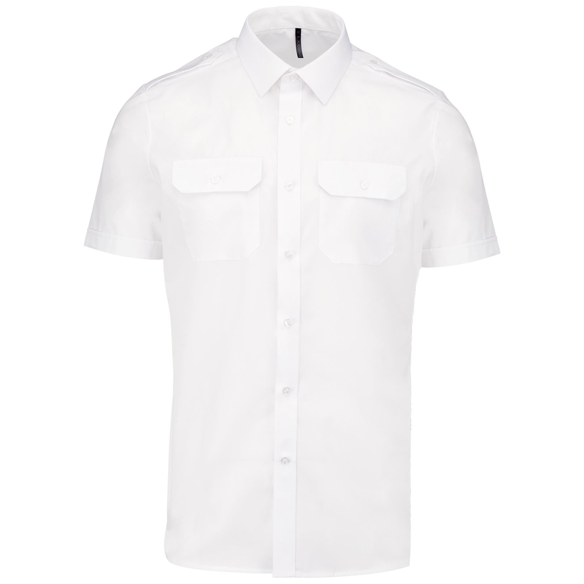 Camisa piloto de homem de manga curta - Branco
