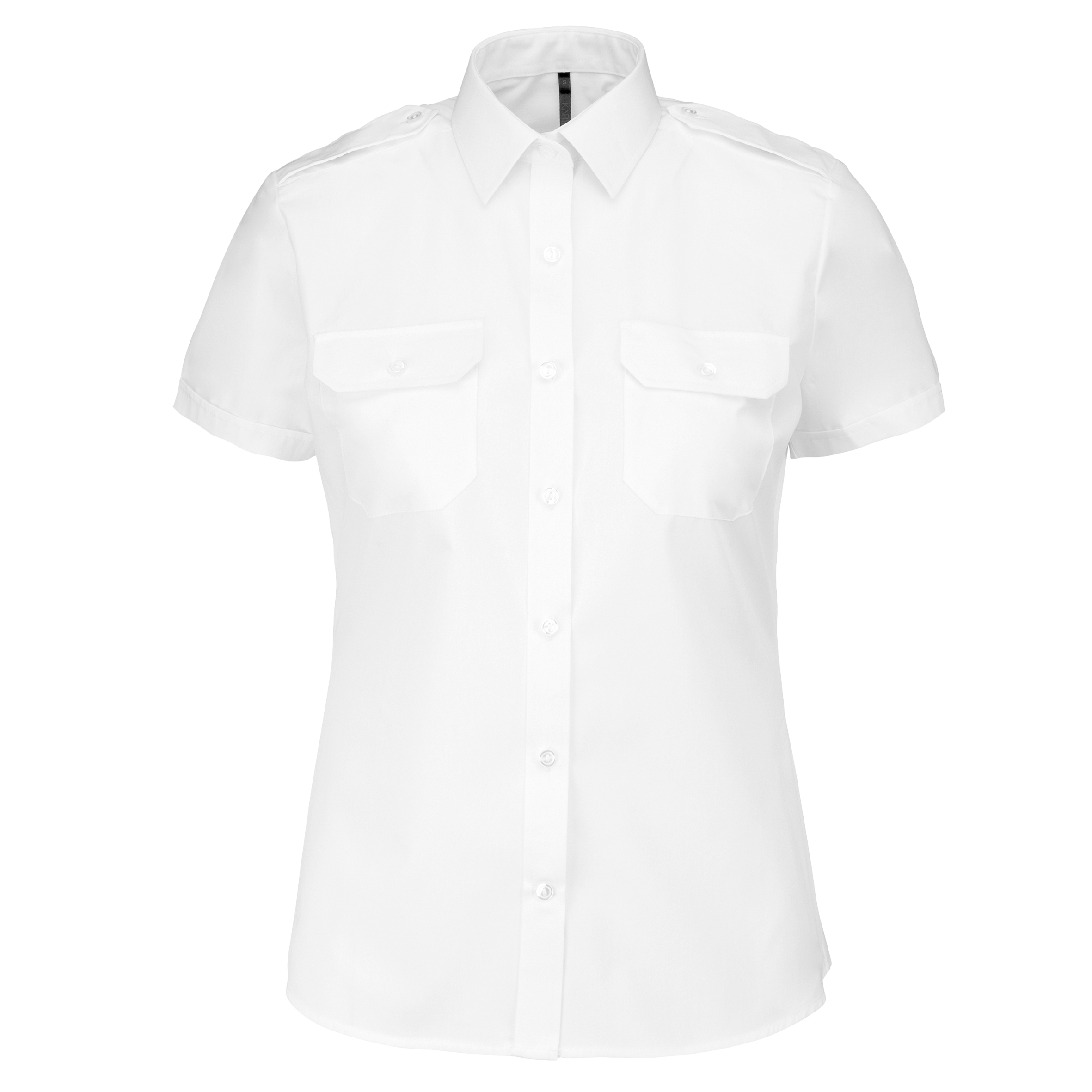 Camisa piloto de senhora de manga curta - Branco