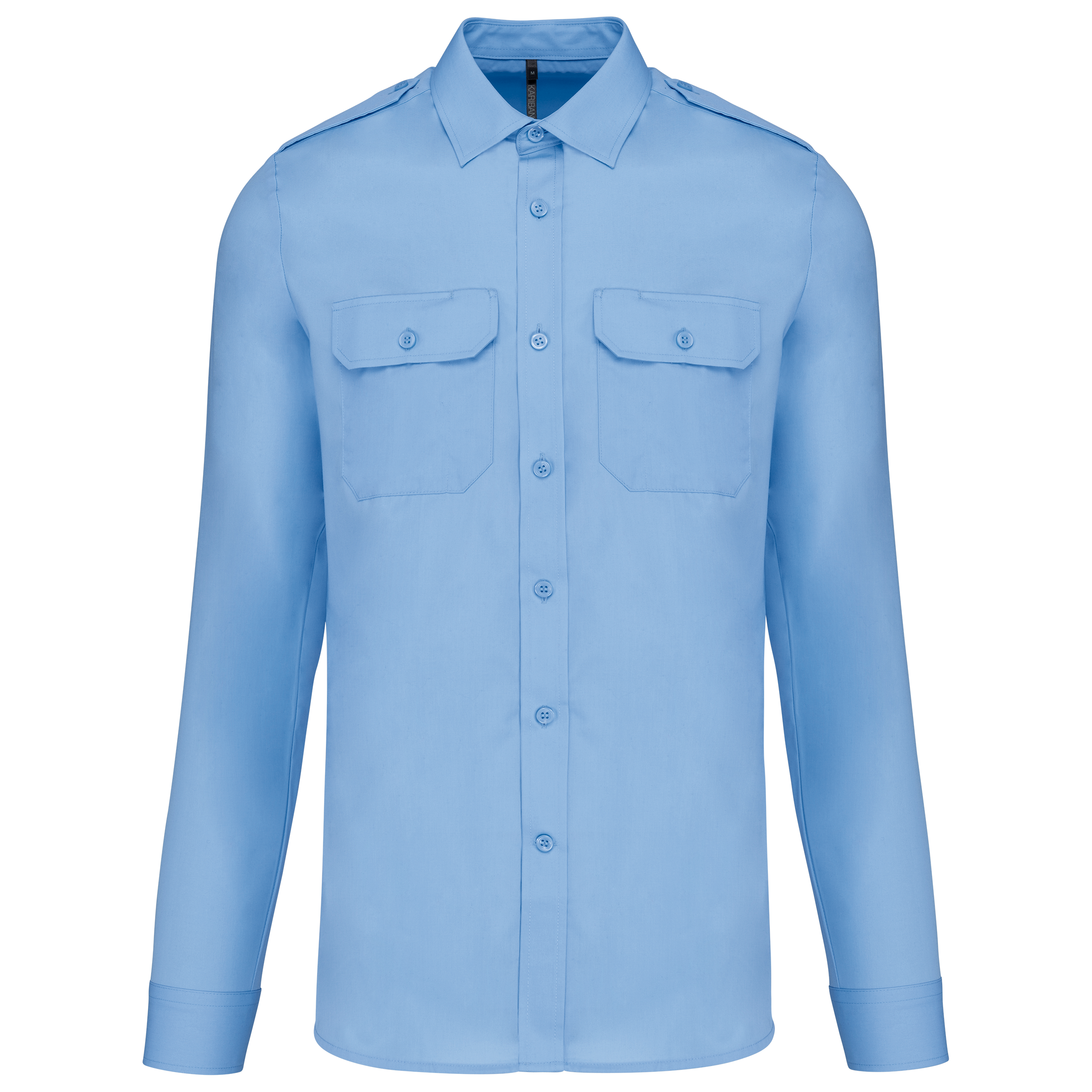 Camisa piloto de homem de manga comprida - Azul céu