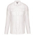 Camisa piloto de homem de manga comprida - Branco