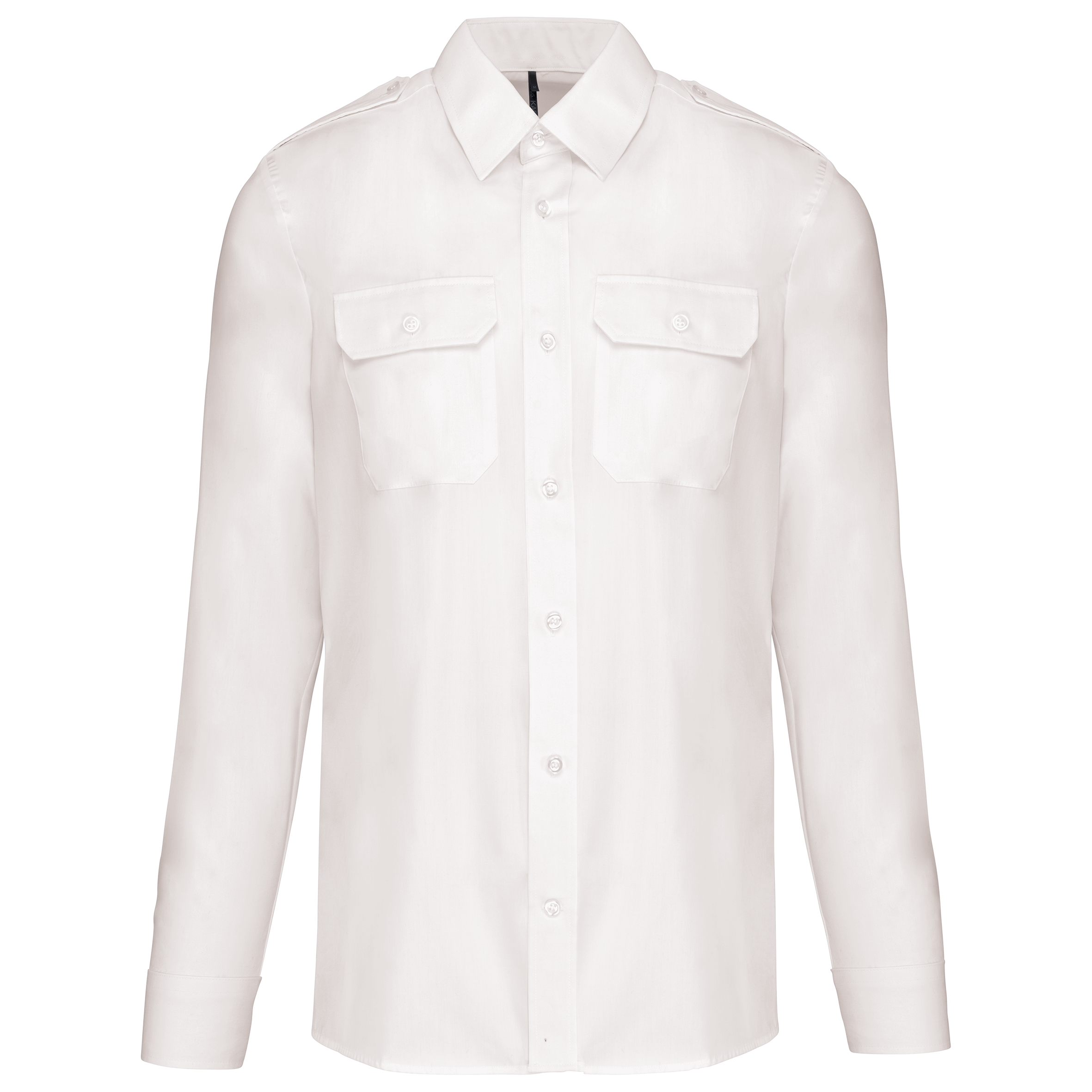 Camisa piloto de homem de manga comprida - Branco