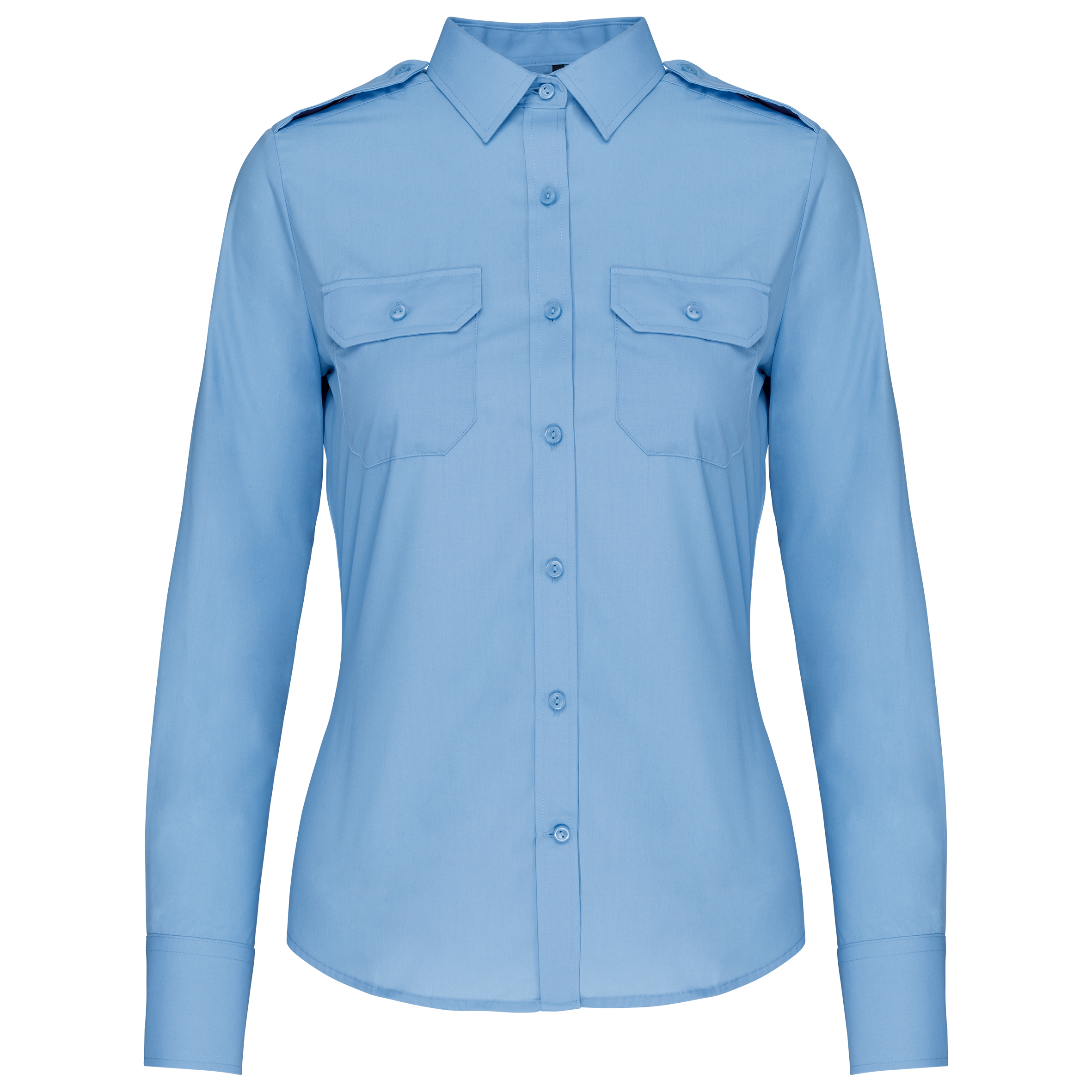 Camisa piloto de senhora de manga comprida - Azul céu