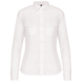 Camisa piloto de senhora de manga comprida - Branco