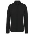 Camisa de senhora em popeline de manga comprida - Preto