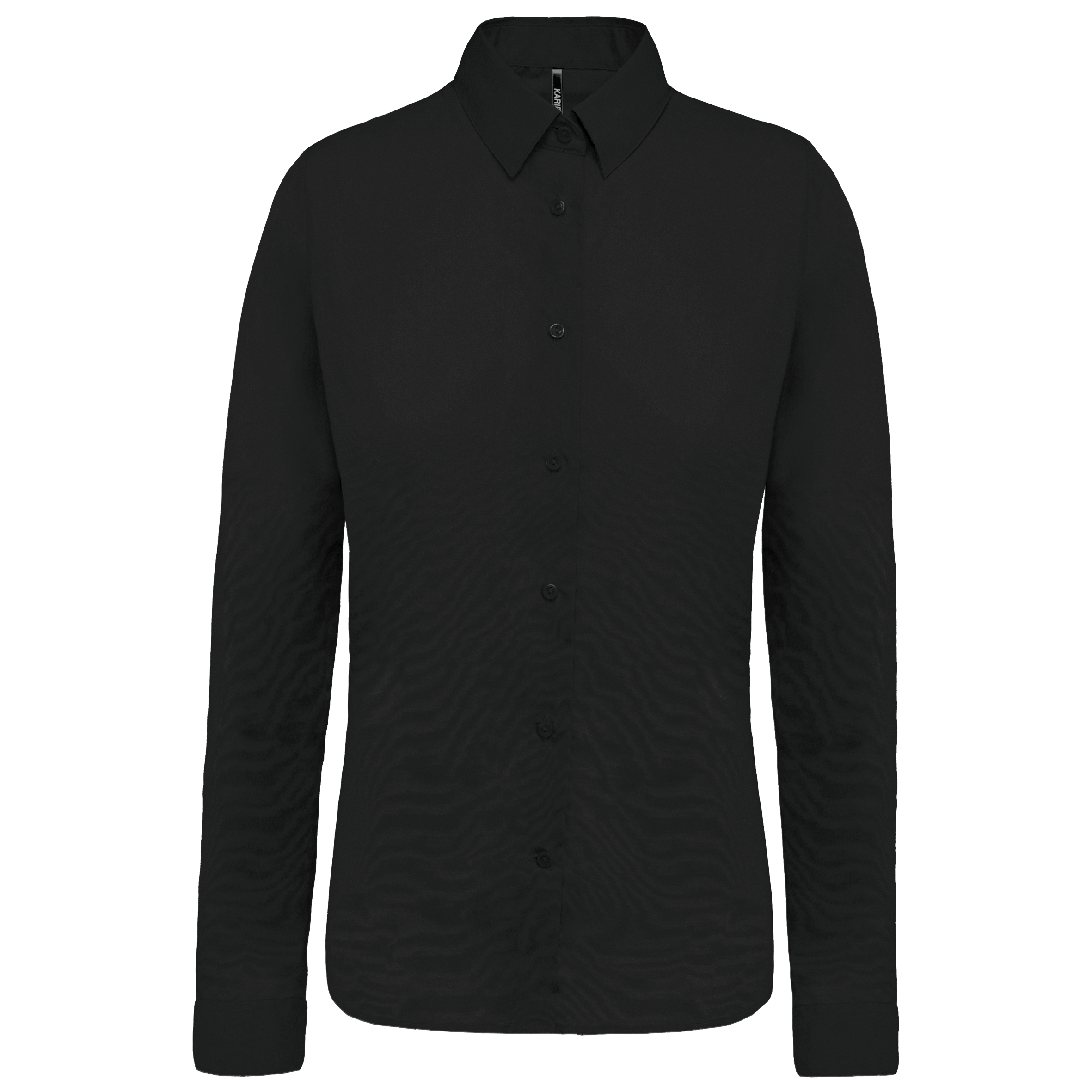 Camisa de senhora em popeline de manga comprida - Preto