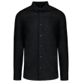 Camisa de homem em popeline de manga comprida - Preto
