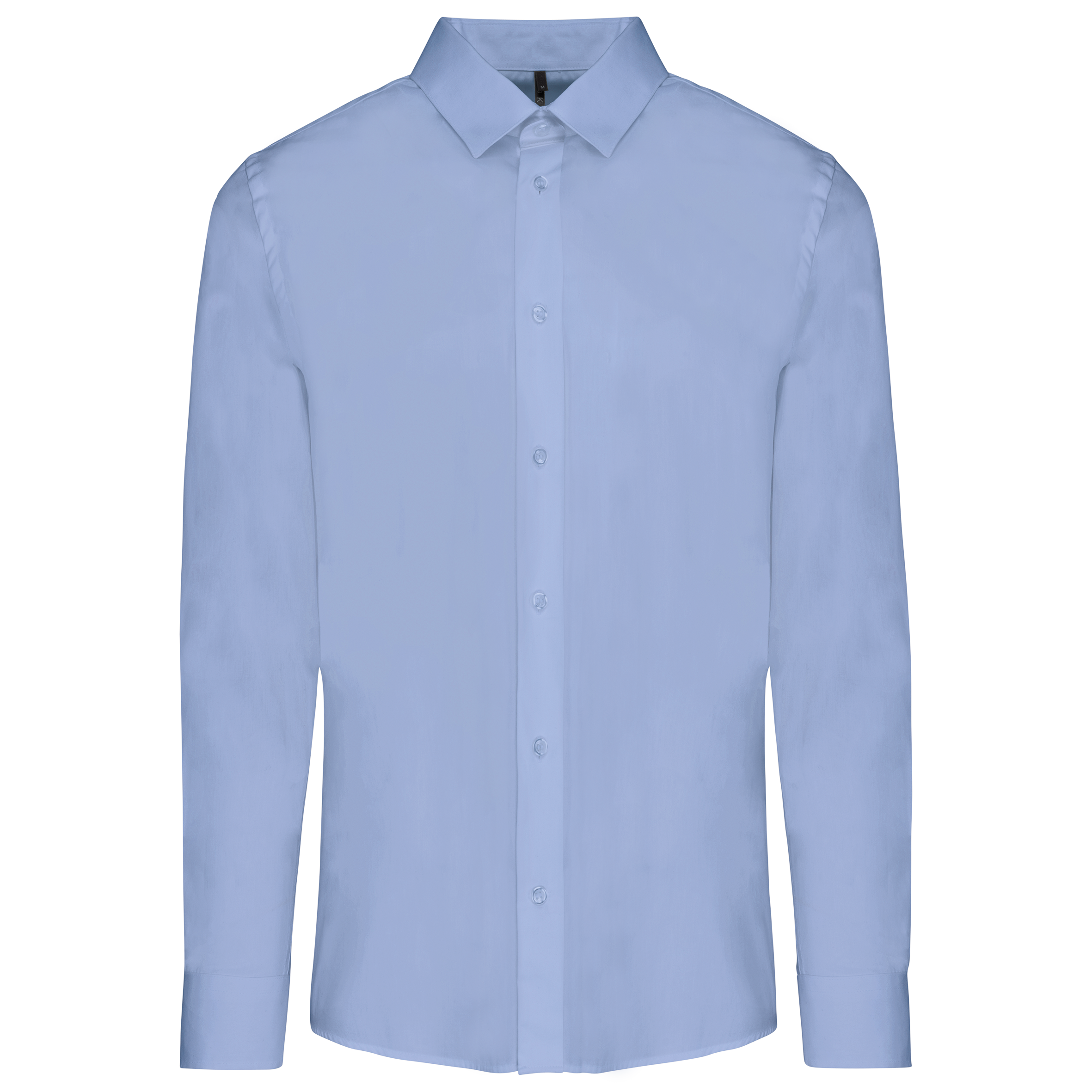 Camisa de homem em popeline de manga comprida - Azul céu vivo