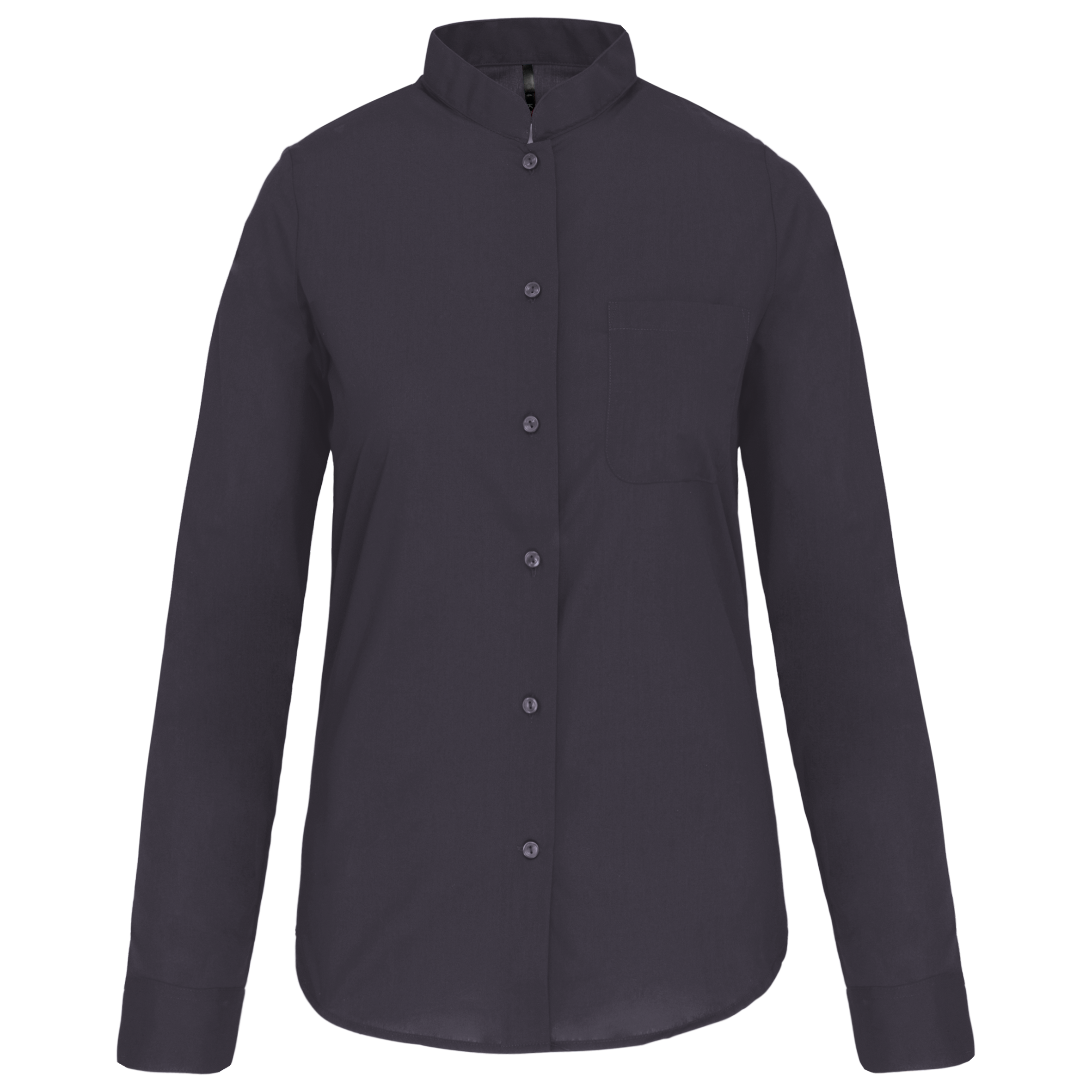 Camisa de senhora com gola à padre manga comprida - Zinco