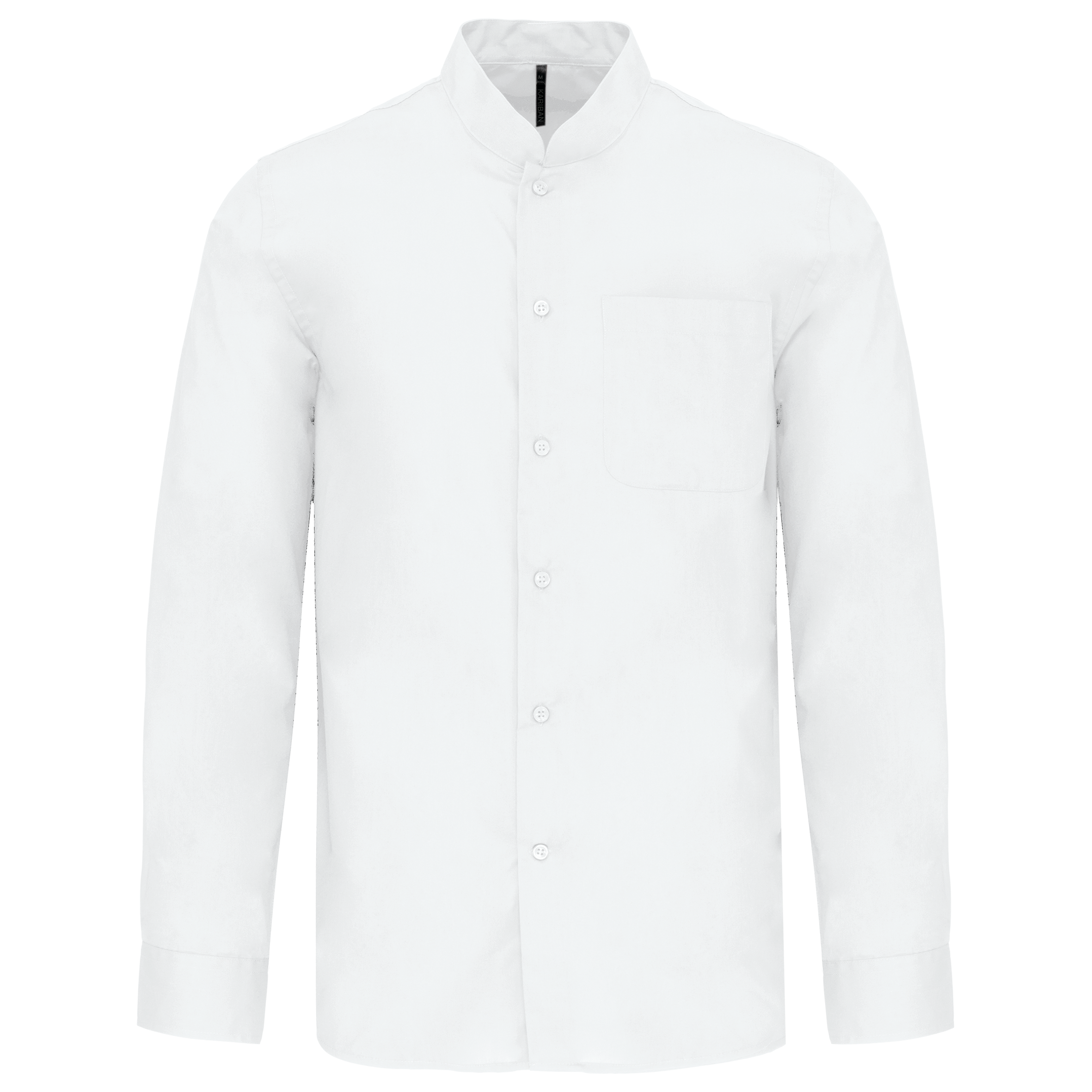 Camisa de homem com gola à padre de manga comprida - Branco