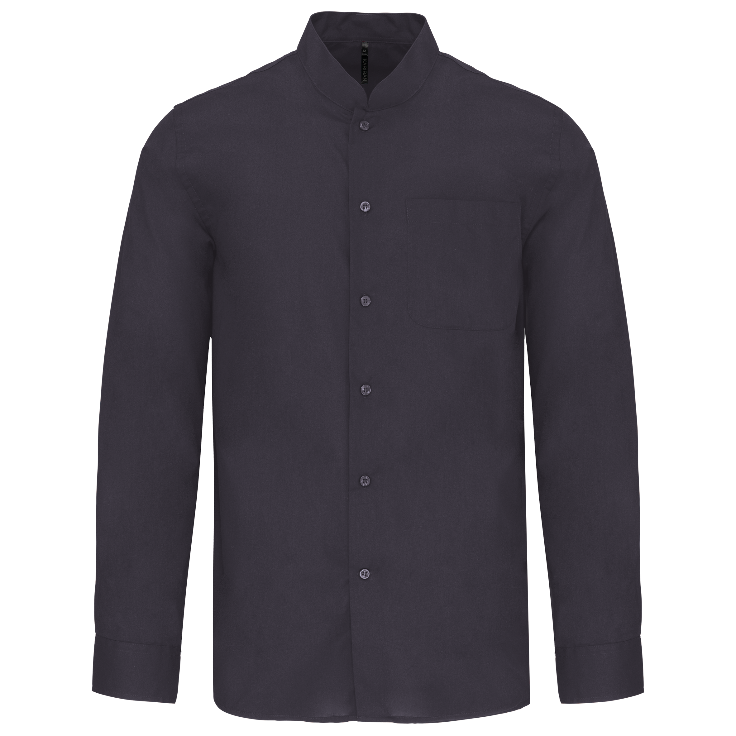 Camisa de homem com gola à padre de manga comprida - Zinco