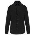 Camisa de homem de manga comprida com Stretch - Preto
